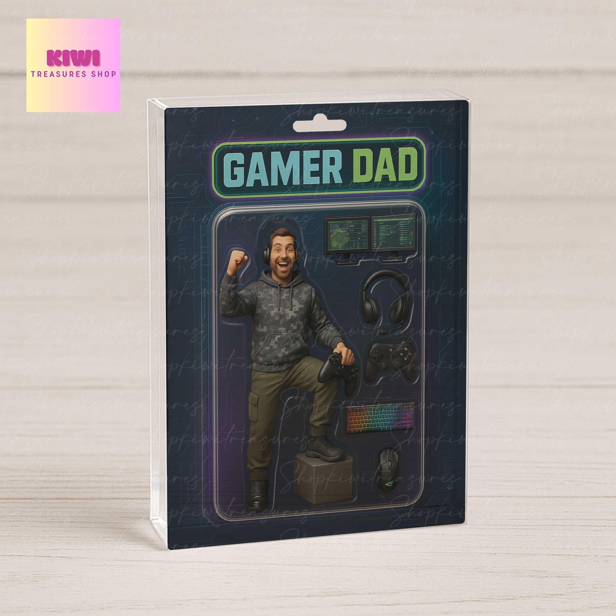 Custom Potrait Gamer Dad ACRYLIC blocks | Personalized Gamer Gift | Gaming Dad Keepsake | Video Game Lover Gift | Unique Father’s Day