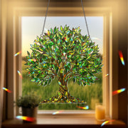 Olive Tree Hologram Acrylic Window Hanging, Iridescent Nature Suncatcher, Peaceful Plant Decor, Mediterranean Home Gift, Botanical Decor
