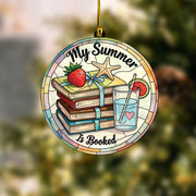 My Summer Is Booked Acrylic Bag Tag/Bag Charm/Ornament, Book Lover Gift Unique Librarian Present, Summer Vacation Keepsake, Book Club Gift