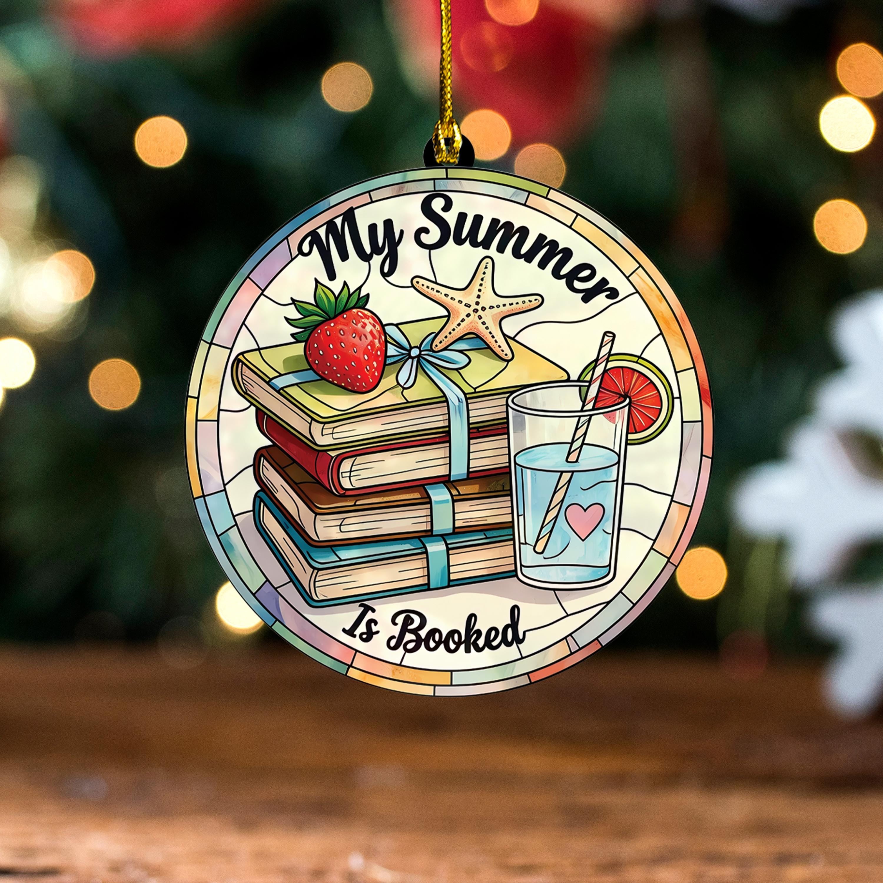 My Summer Is Booked Acrylic Bag Tag/Bag Charm/Ornament, Book Lover Gift Unique Librarian Present, Summer Vacation Keepsake, Book Club Gift