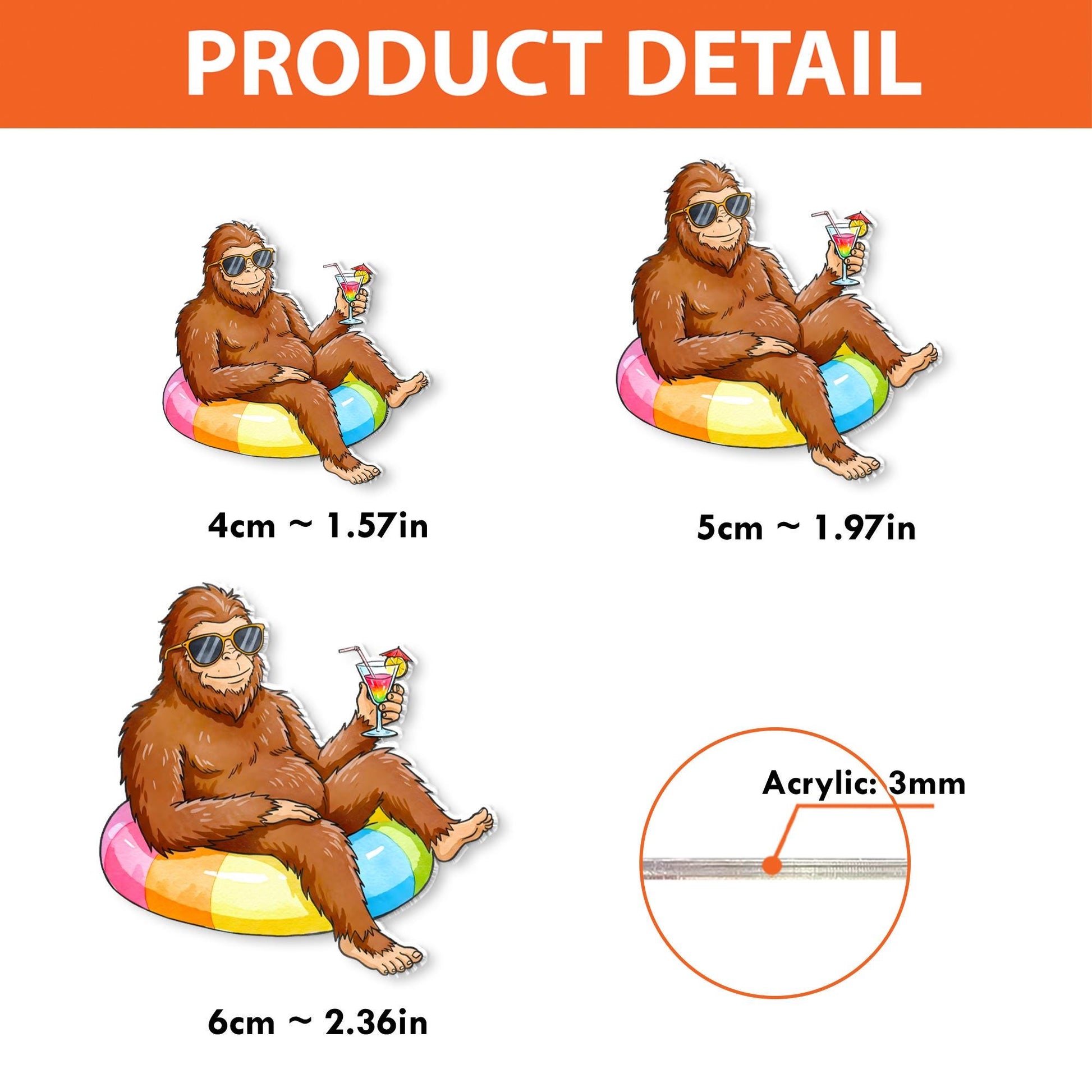 Bigfoot Summer Fun Badge Reel - Sasquatch Pool Float ID Holder - Funny Cryptid Nurse Gift - Teacher Lanyard - Retractable Badge Clip