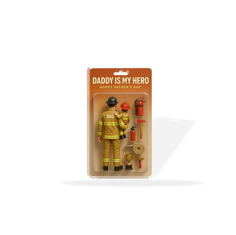 Personalized Firefighter Dad 2D FLAT ACRYLIC Plaque,Father's Day Gift For Firefighter, Fireman Dad Gift, Gift for Husband, Happy Fathers Day