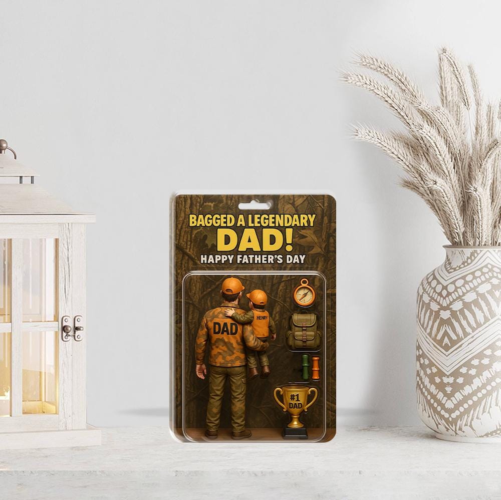 Personalized Hunter Dad 2D FLAT ACRYLIC Plaque,Father's Day Gift , Hunter Dad Gift, Gift for Husband, Happy Fathers Day, Hunter Lover Gift