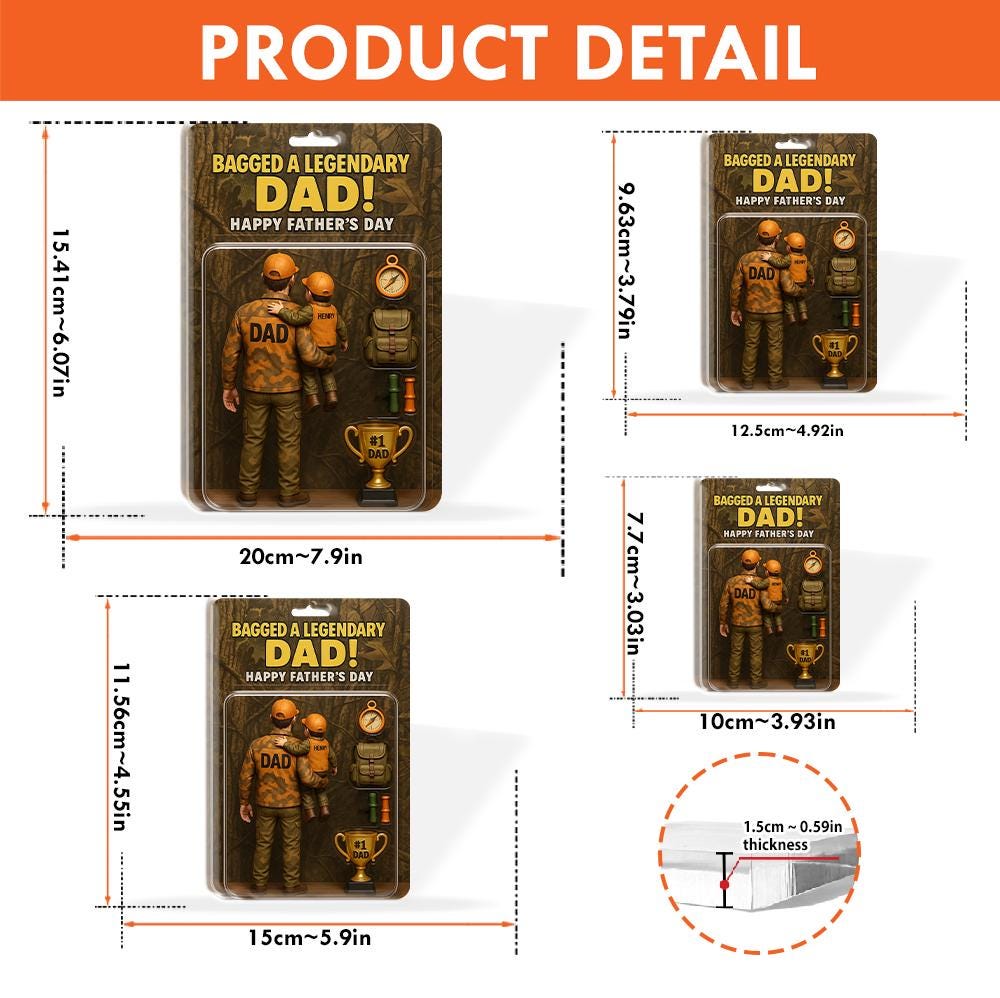 Personalized Hunter Dad 2D FLAT ACRYLIC Plaque,Father's Day Gift , Hunter Dad Gift, Gift for Husband, Happy Fathers Day, Hunter Lover Gift