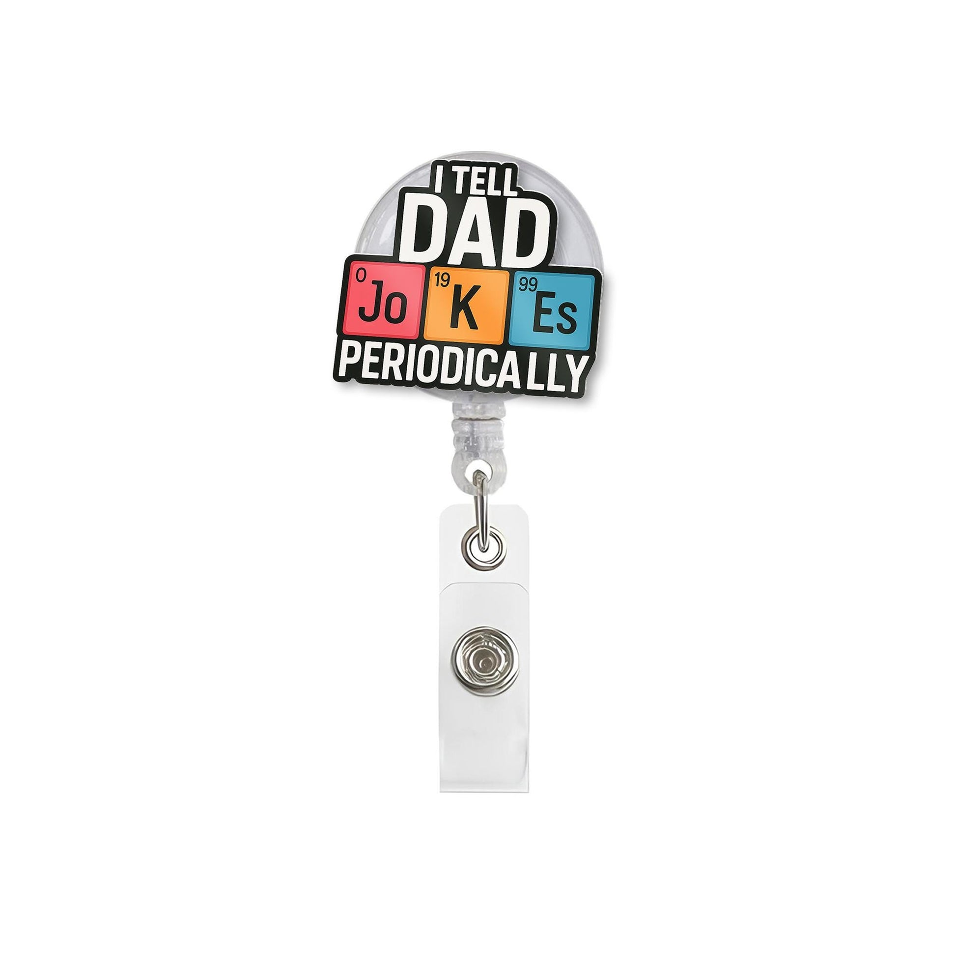 Dad Jokes Badge Reel, Funny ID Holder, Father's Day Gift, Humor Badge Clip, Punny Work Accessory, Dad Humor Office Gift