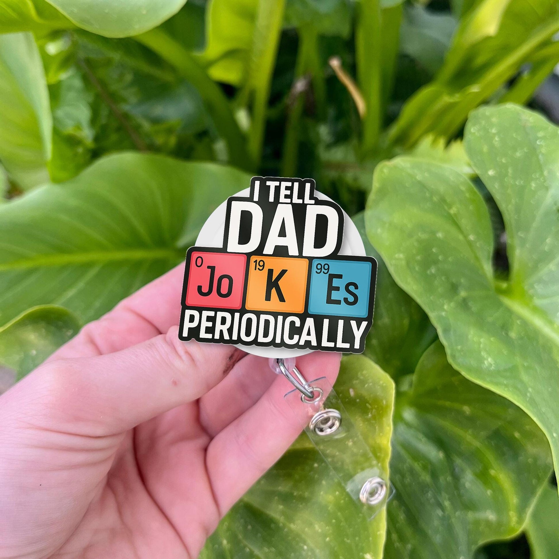 Dad Jokes Badge Reel, Funny ID Holder, Father's Day Gift, Humor Badge Clip, Punny Work Accessory, Dad Humor Office Gift