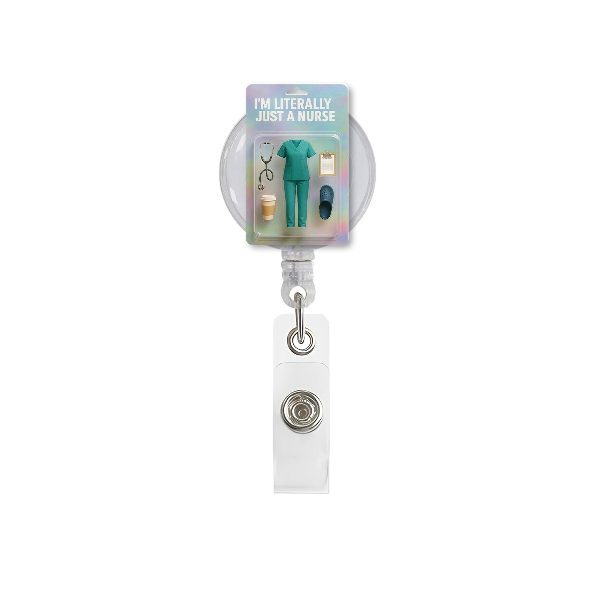Funny Nurse Badge Reel, Rn ID Holder, Just a Nurse Badge Clip, Medical Staff Badge, Nurse Appreciation Gift, RN Badge Accessory, Nurse Gift