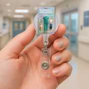 Funny Nurse Badge Reel, Rn ID Holder, Just a Nurse Badge Clip, Medical Staff Badge, Nurse Appreciation Gift, RN Badge Accessory, Nurse Gift