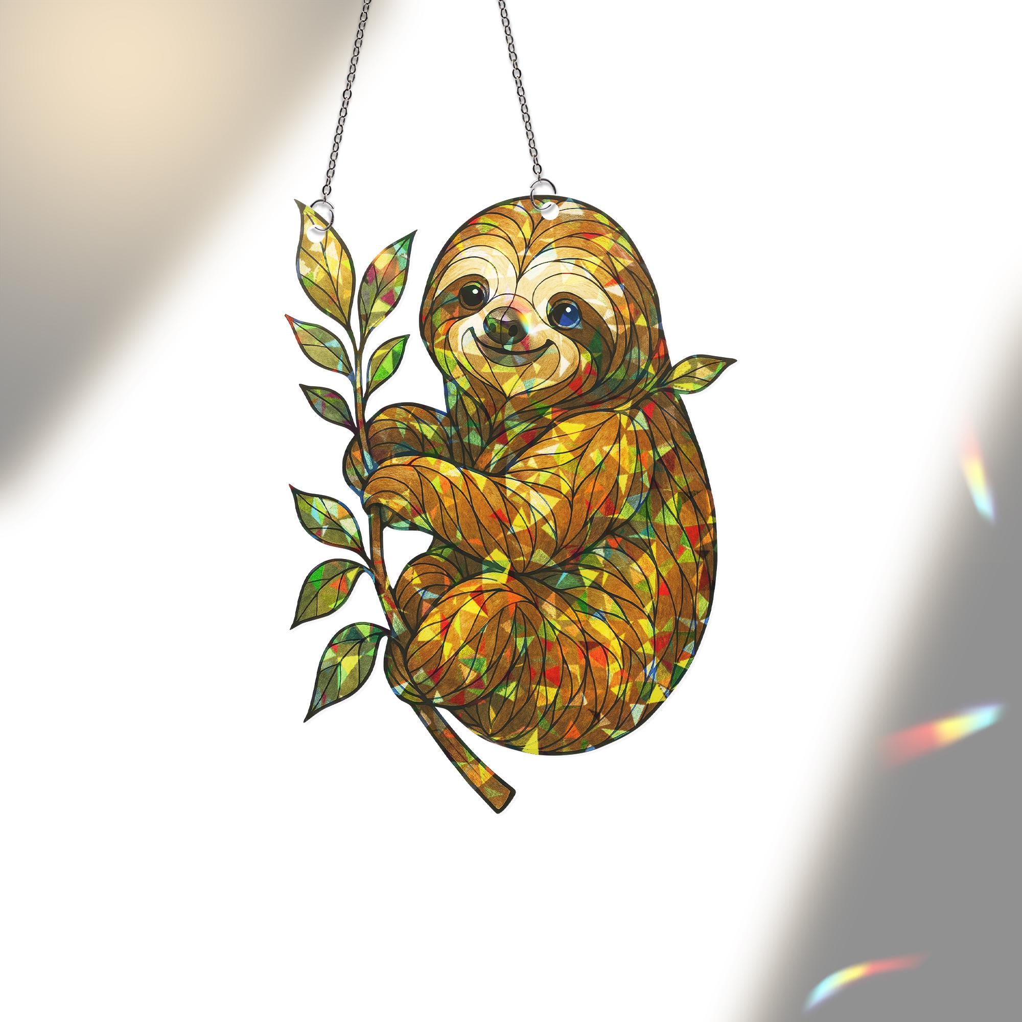 Sloth Hologram ACRYLICWindow Hanging, Nature Scenery Window Decor, Sloth Lovers Gift, Sloth Hanging Sign, Sloth Decor, Cute Animal Decor