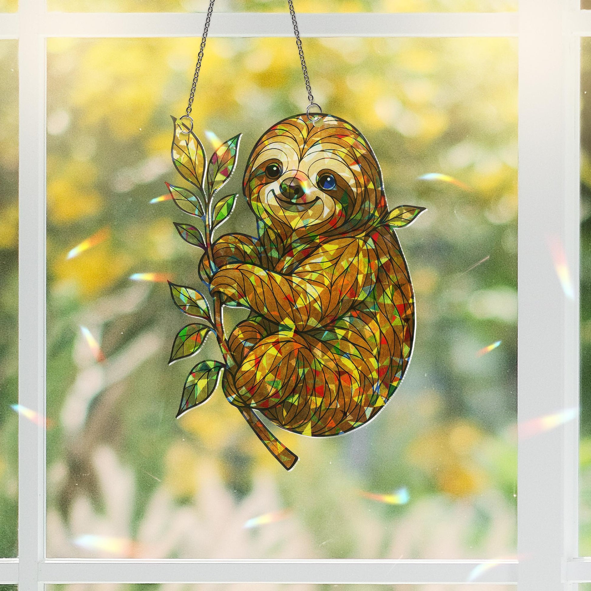 Sloth Hologram ACRYLICWindow Hanging, Nature Scenery Window Decor, Sloth Lovers Gift, Sloth Hanging Sign, Sloth Decor, Cute Animal Decor
