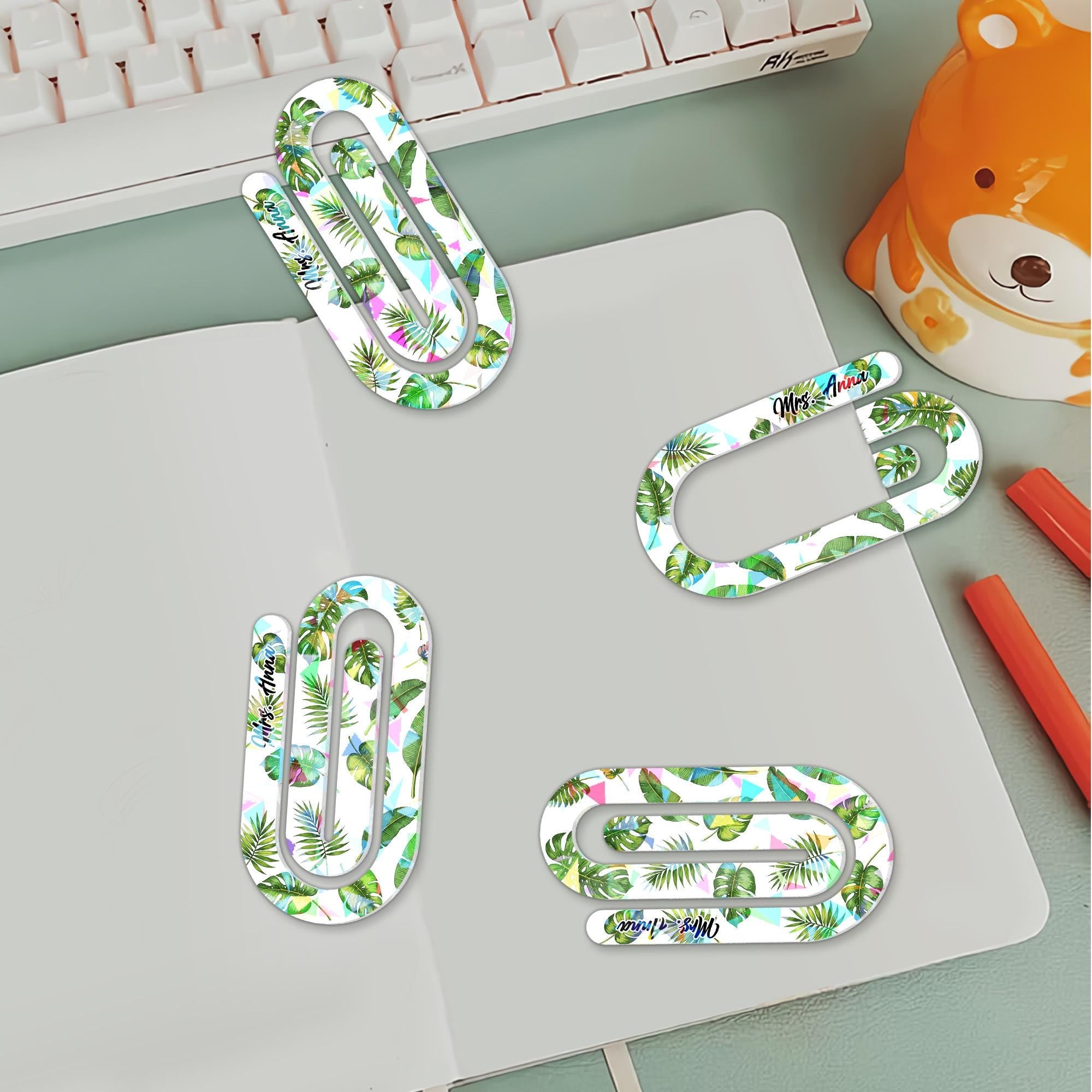 Tropical Paper Clip Bookmark, Cute Leafy Book Clip, Botanical Stationery Gift, Monstera Bookmarks for Readers, Floral Office Accessories