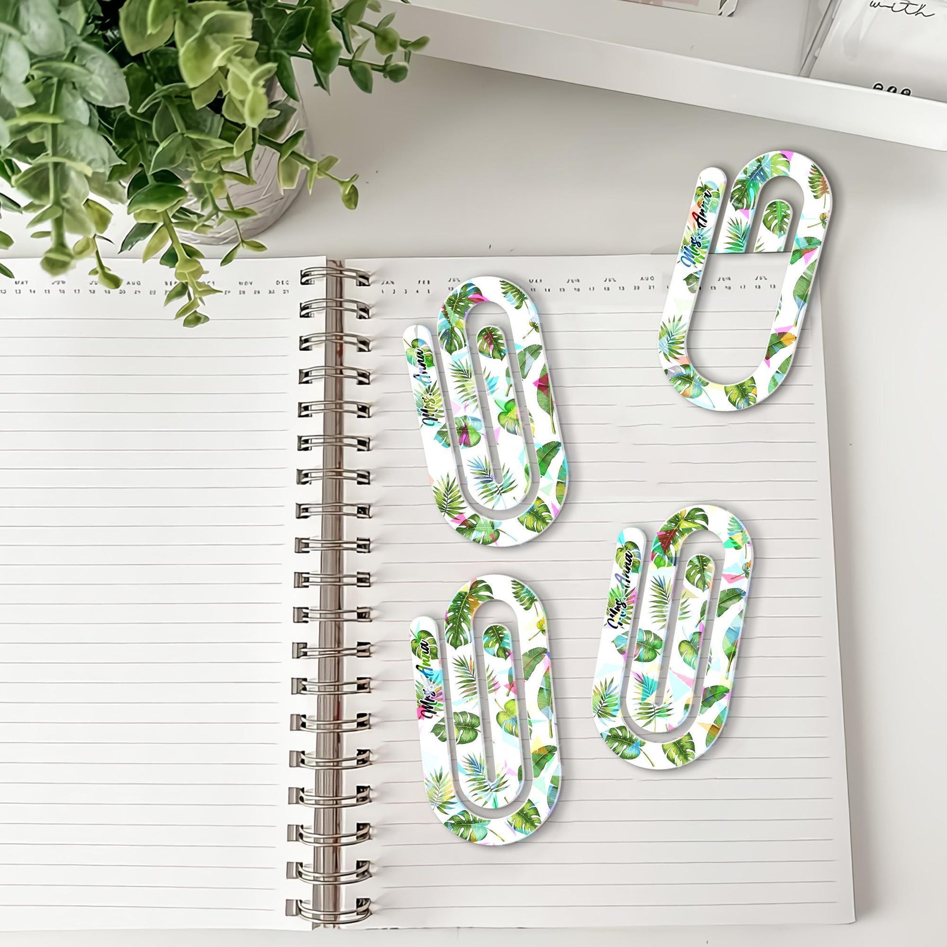 Tropical Paper Clip Bookmark, Cute Leafy Book Clip, Botanical Stationery Gift, Monstera Bookmarks for Readers, Floral Office Accessories