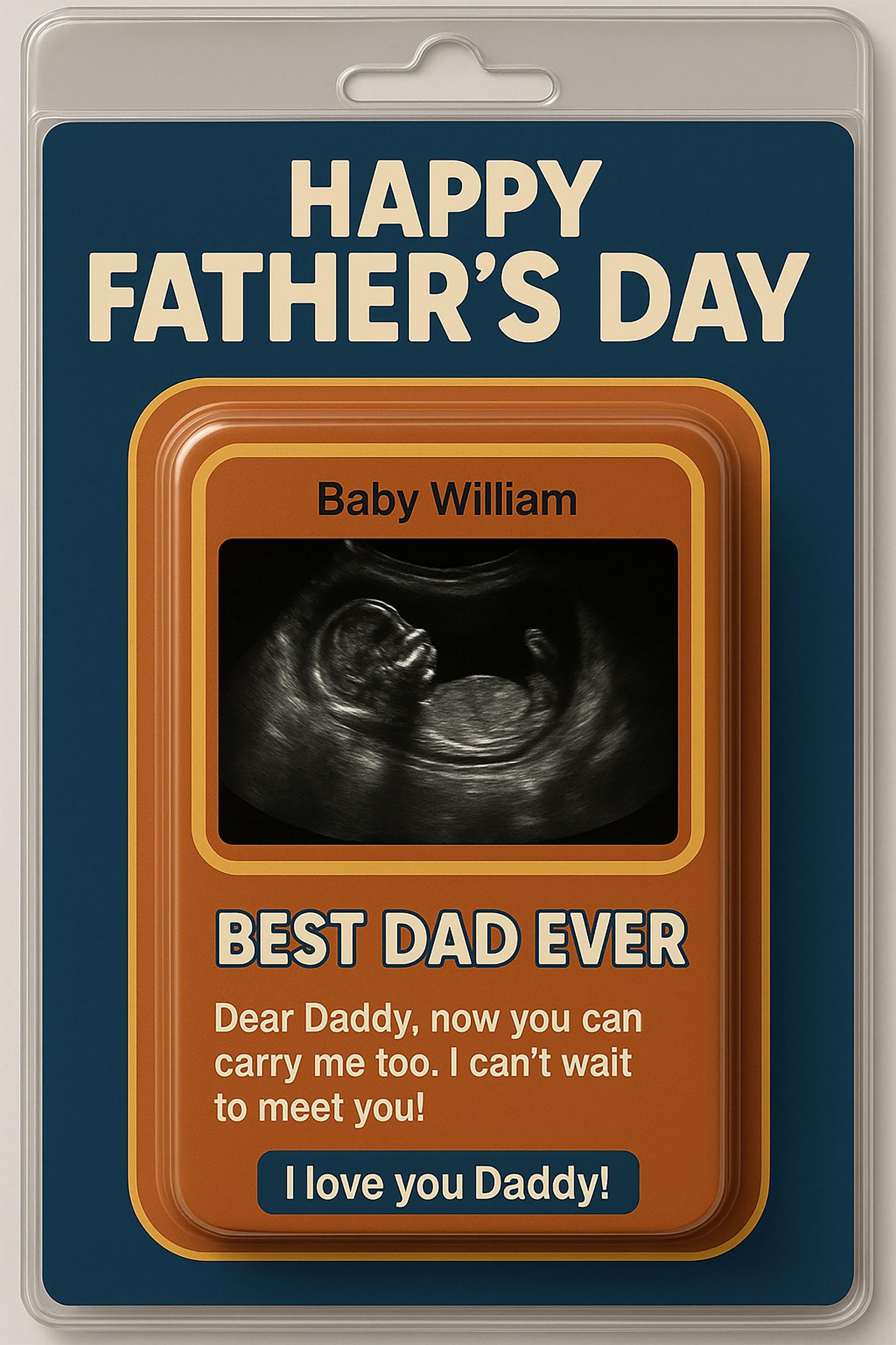 Personalized Father's Day Acrylic Plaque from Baby – Ultrasound Gift for New Dad – Best Dad Ever Keepsake – I Can’t Wait to Meet You Daddy