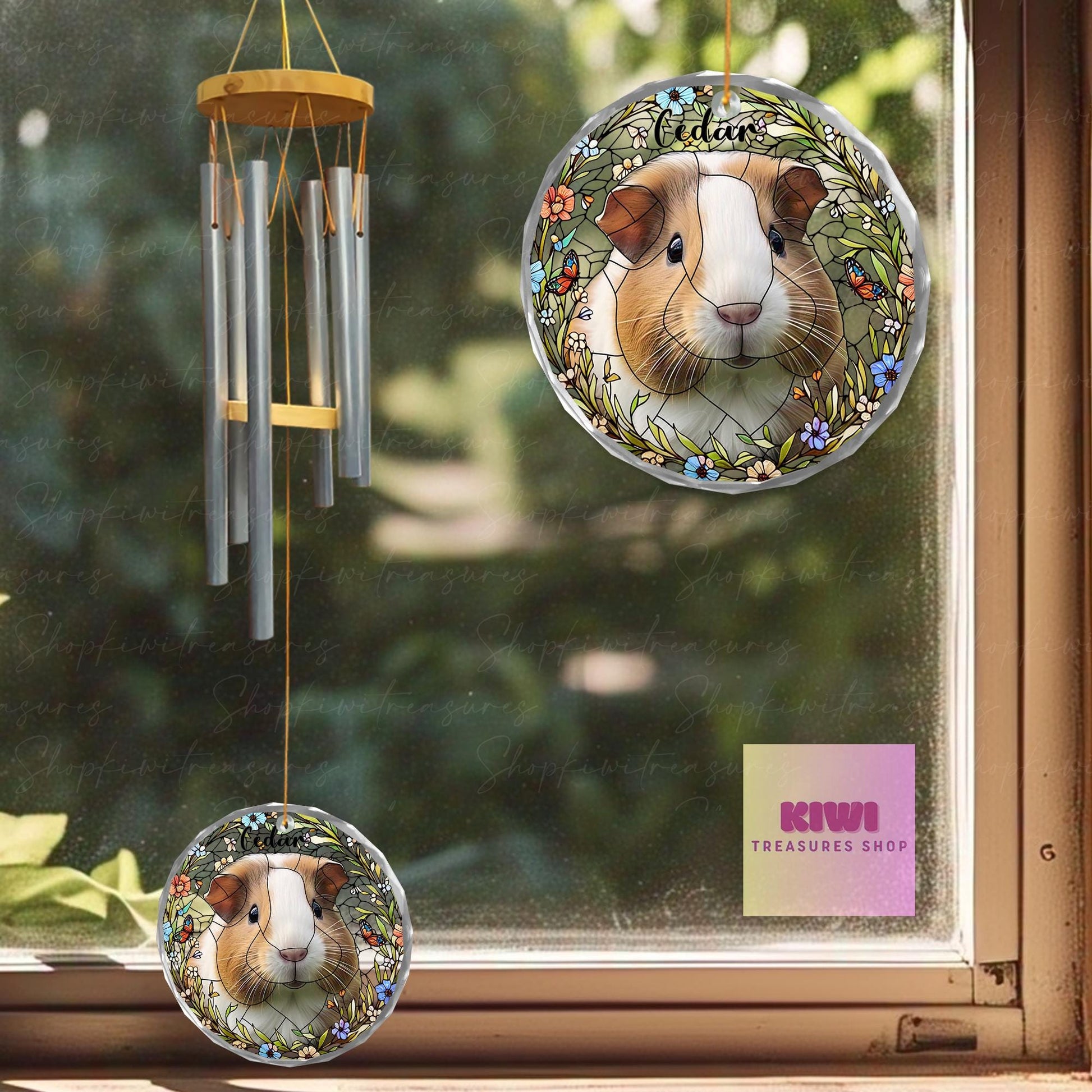 Custom Guinea Pig Memorial Wind Chime | Personalized Pet Loss Gift | Small Pet Tribute Keepsake | Guinea Pig Rainbow Bridge Decor