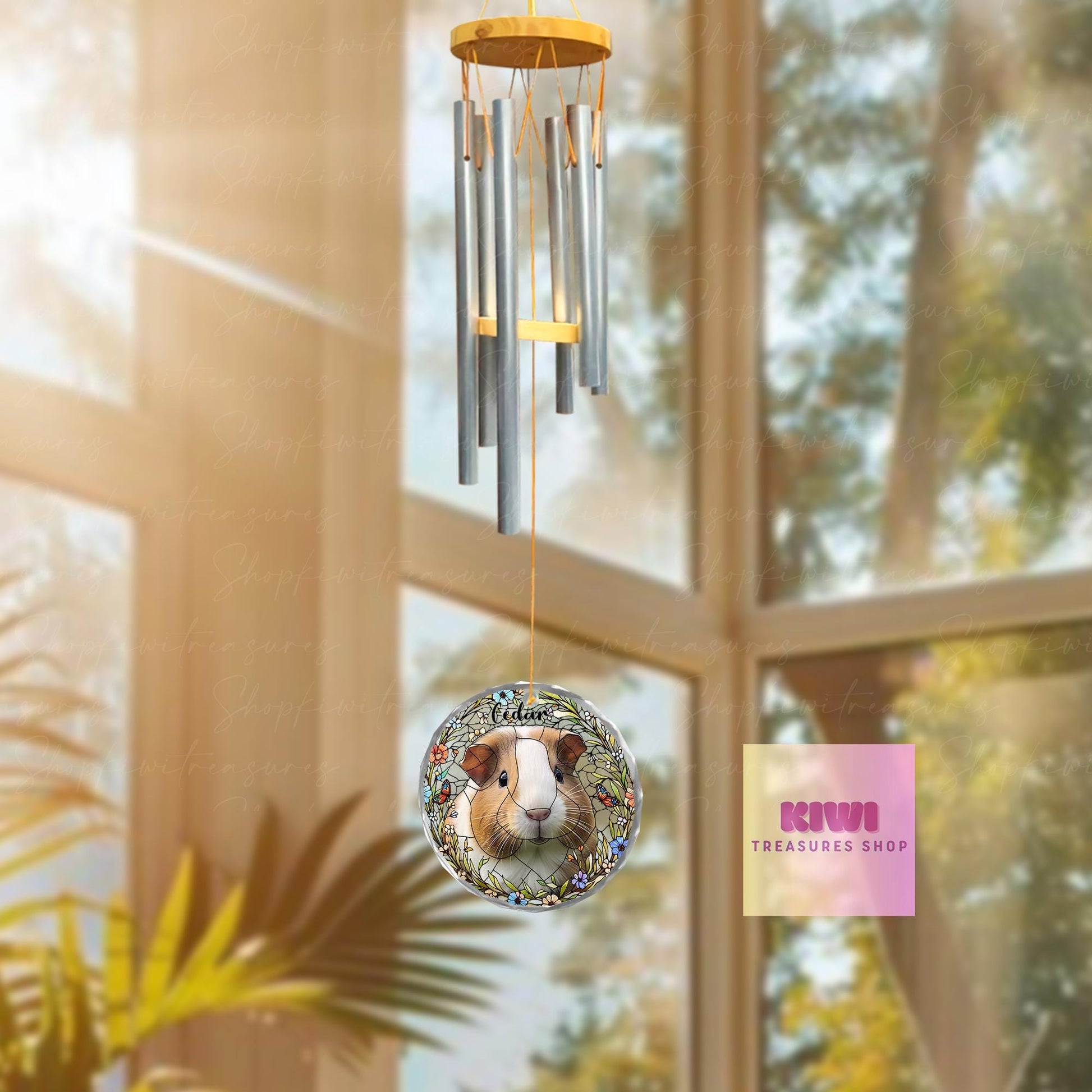Custom Guinea Pig Memorial Wind Chime | Personalized Pet Loss Gift | Small Pet Tribute Keepsake | Guinea Pig Rainbow Bridge Decor