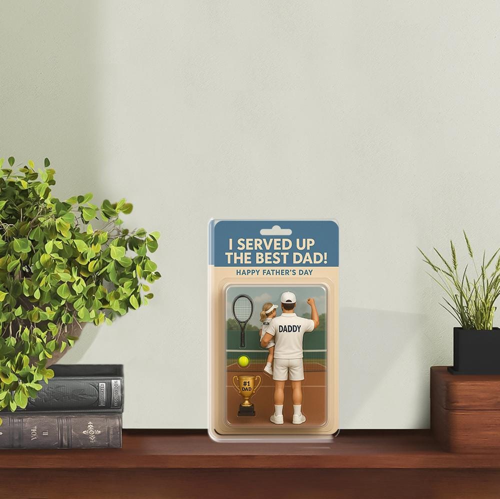 Personalized Tennis Dad Acrylic Plaque, Father’s Day Gift for Tennis Lover, Custom Dad Figurine, Best Dad Display, Unique Tennis Gift