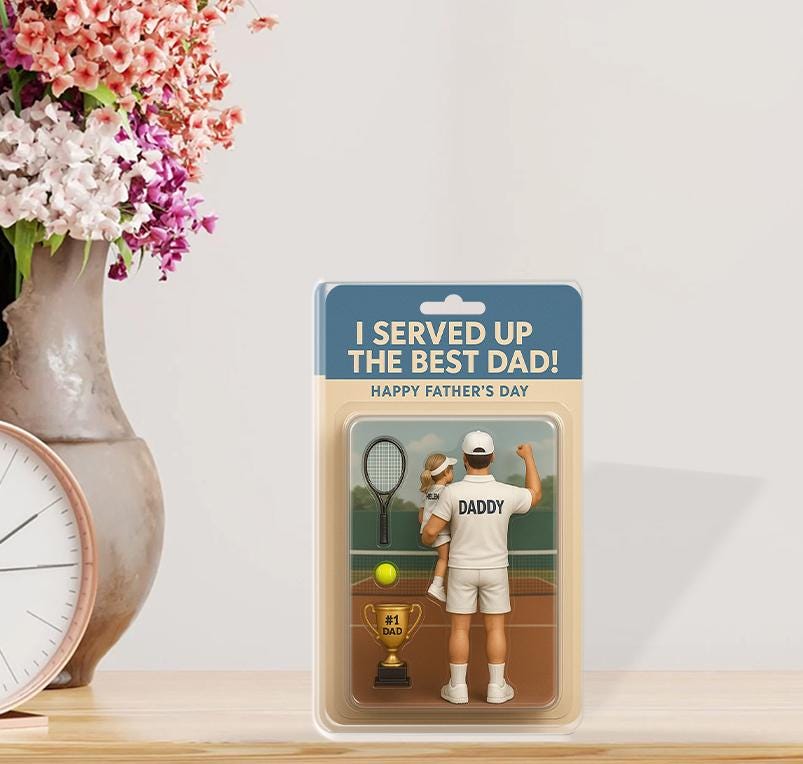 Personalized Tennis Dad Acrylic Plaque, Father’s Day Gift for Tennis Lover, Custom Dad Figurine, Best Dad Display, Unique Tennis Gift