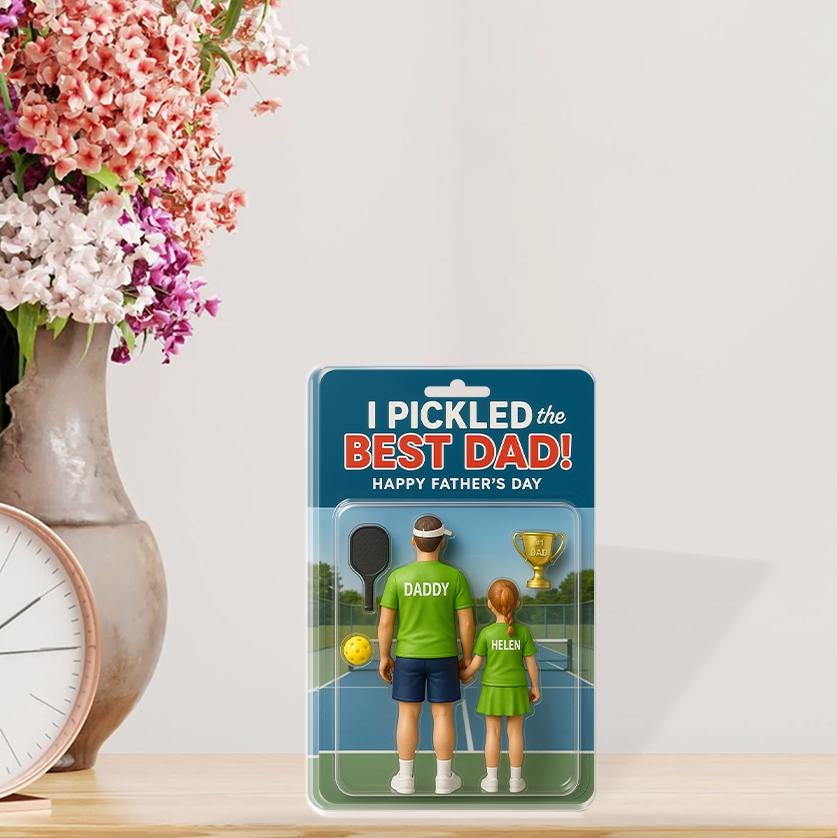 Personalized Pickleball Dad Acrylic Plaque, Father’s Day Gift for Pickleball Lover, Custom Dad Display, Best Daddy Gift, Sports Dad Keepsake