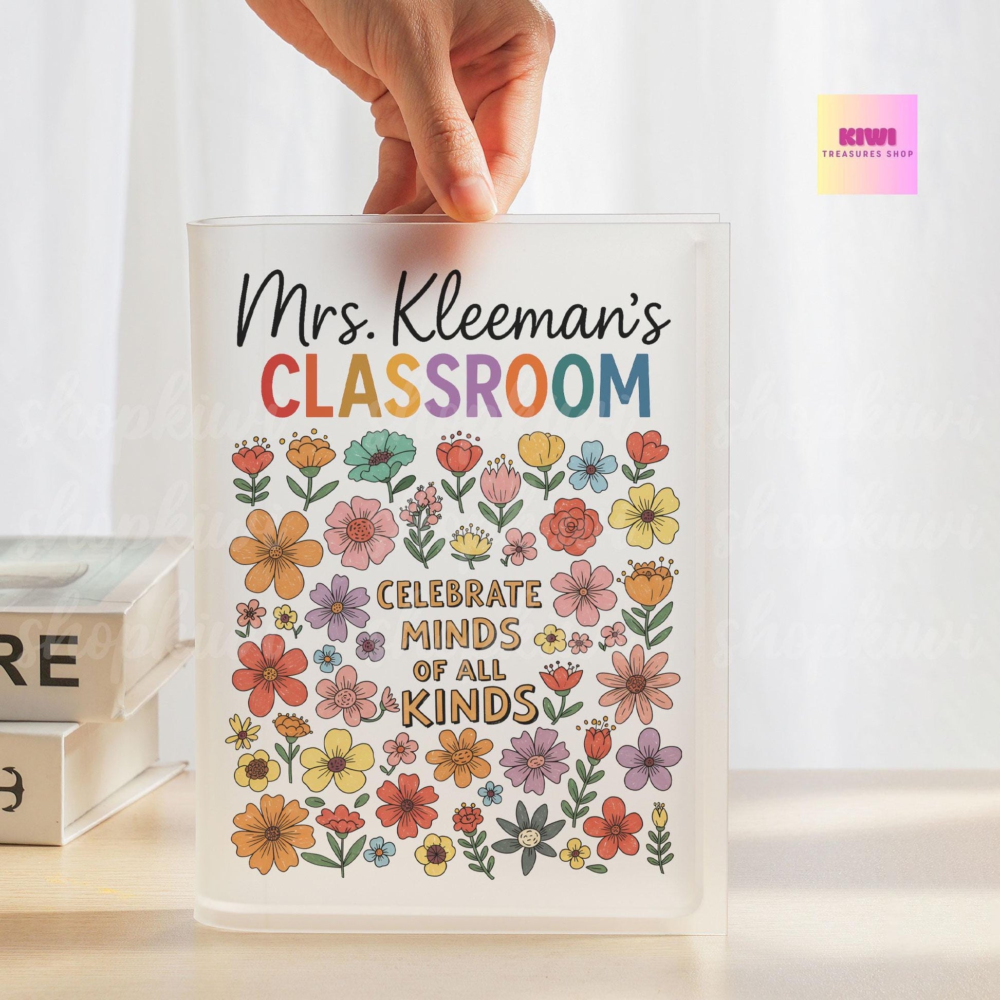 Celebrate Minds of All Kinds Vase, Teacher Book Vase, Autism Awareness Decor, Neurodiversity Gift, SPED Teacher Desk Decor, Classroom Vase