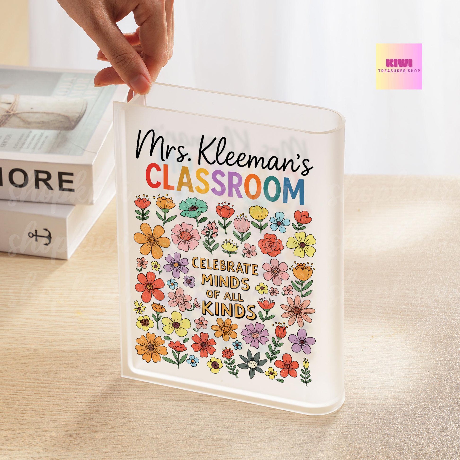 Celebrate Minds of All Kinds Vase, Teacher Book Vase, Autism Awareness Decor, Neurodiversity Gift, SPED Teacher Desk Decor, Classroom Vase