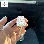 Sorry I'm Late I Was Dilly Dallying Funny Goose Badge Reel, Cute Floral Retractable ID Holder, Nurse Teacher Office Worker Gift Accessory