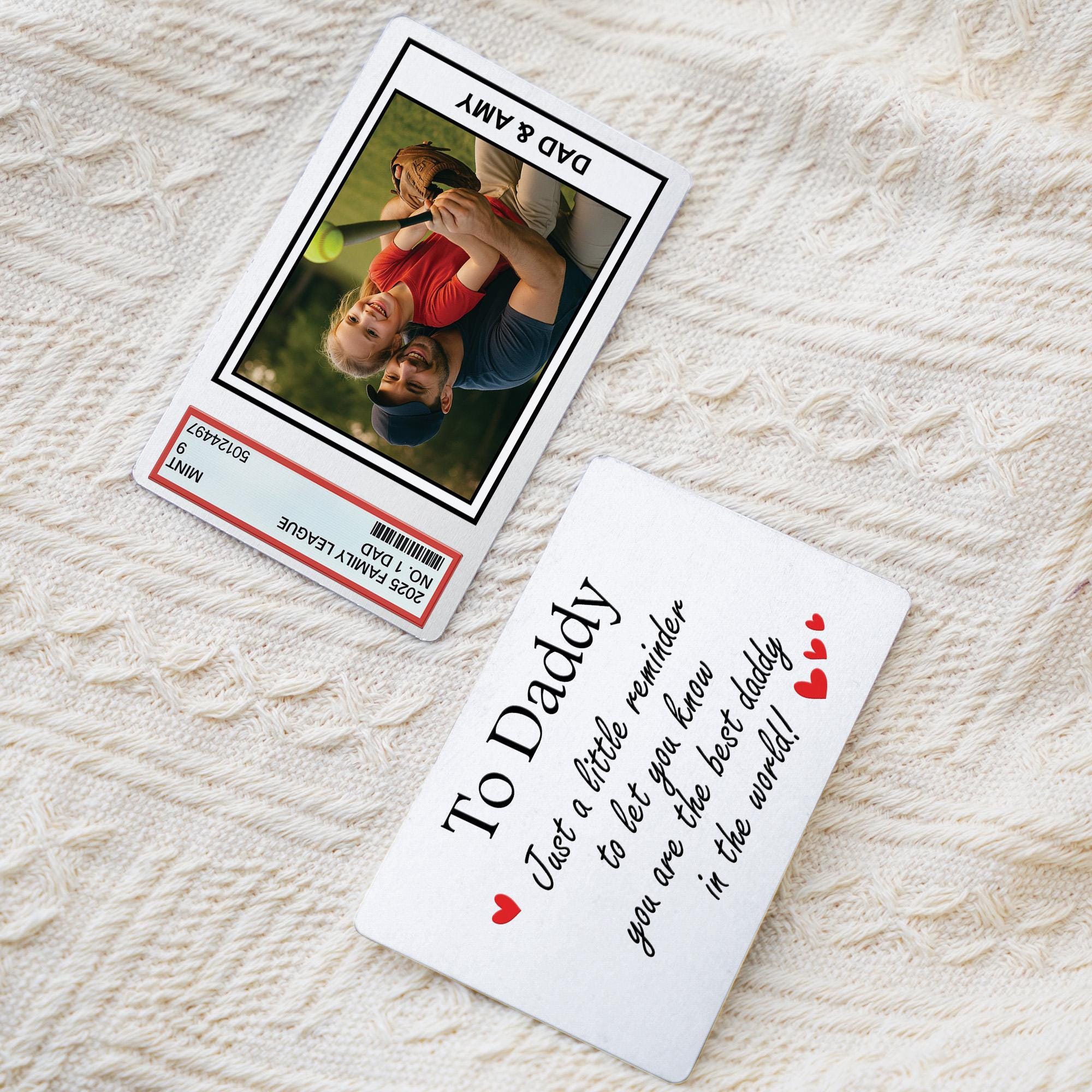 Custom Photo Wallet Card for Dad | Father's Day Gift from Kids | Personalized Metal Wallet Insert | Dad & Child Keepsake Card