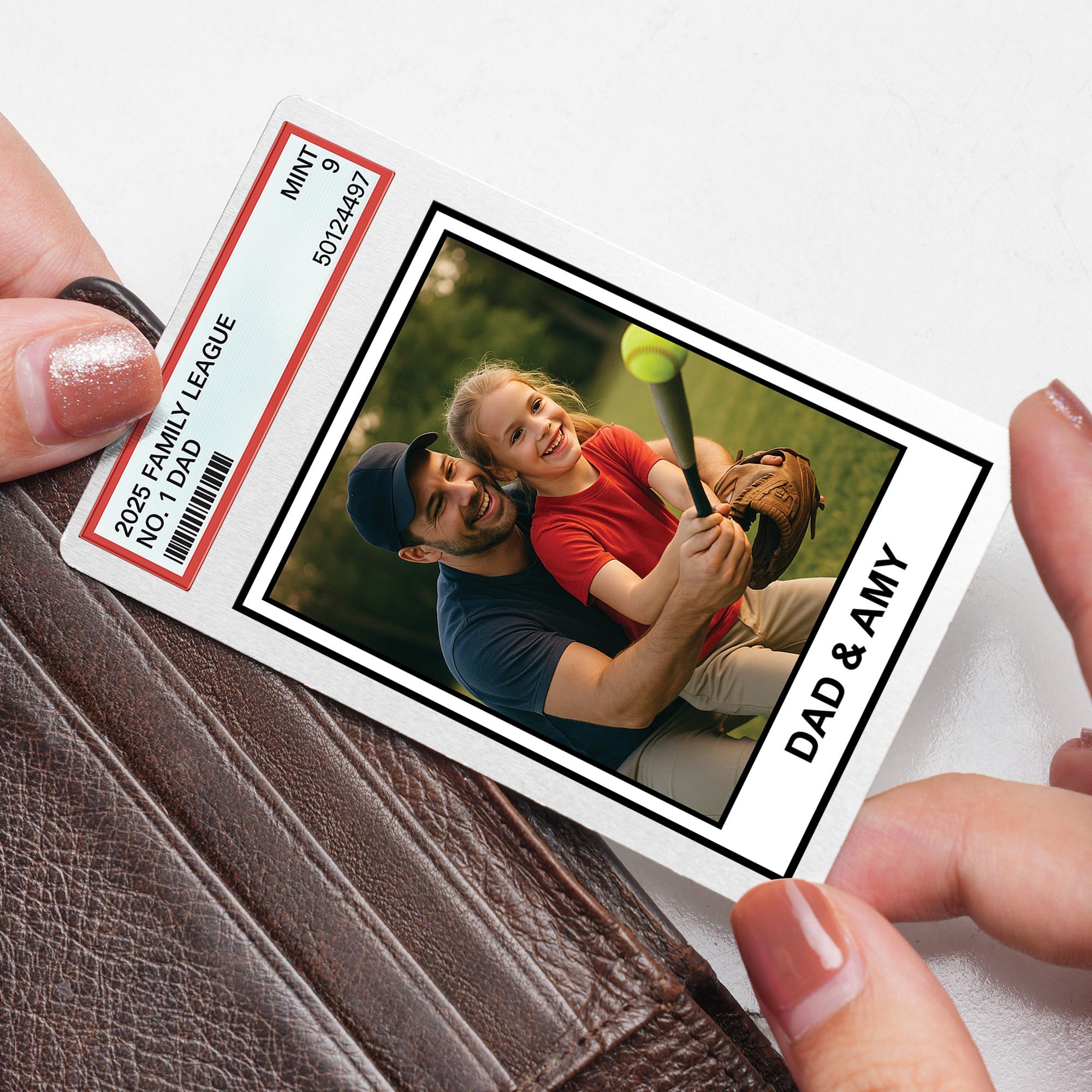 Custom Photo Wallet Card for Dad | Father's Day Gift from Kids | Personalized Metal Wallet Insert | Dad & Child Keepsake Card