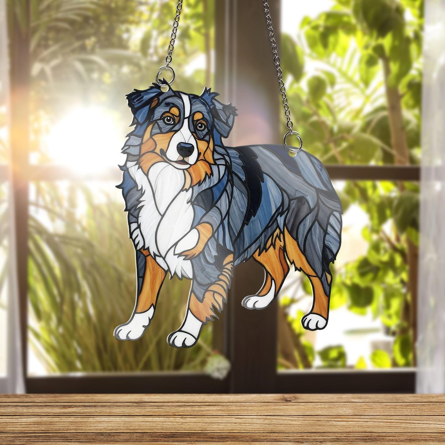 Australian Shepherd Acrylic Window Hanging, Dog Lover Gift, Shepherd Suncatcher, Pet Memorial Decor, Dog Window Art, Shepherd Home Decor