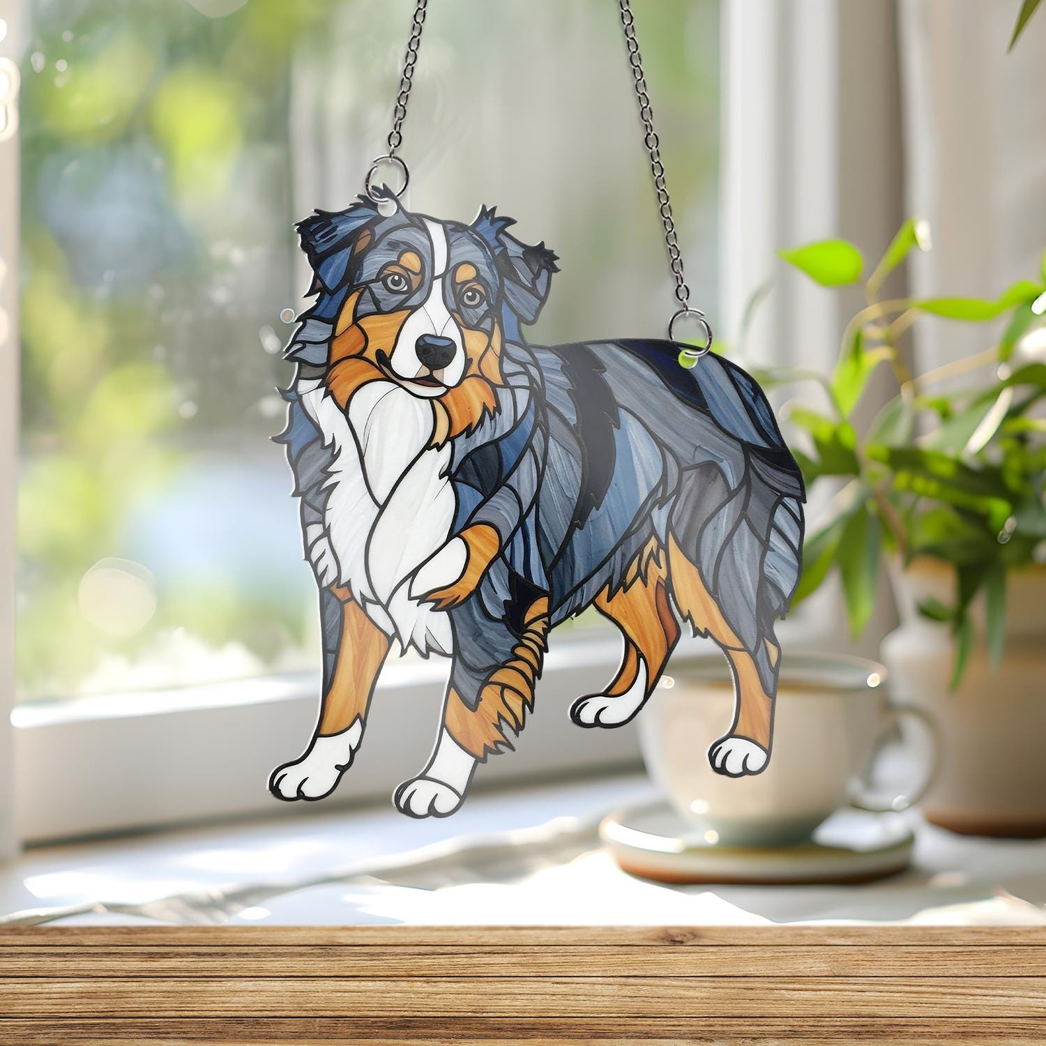 Australian Shepherd Acrylic Window Hanging, Dog Lover Gift, Shepherd Suncatcher, Pet Memorial Decor, Dog Window Art, Shepherd Home Decor