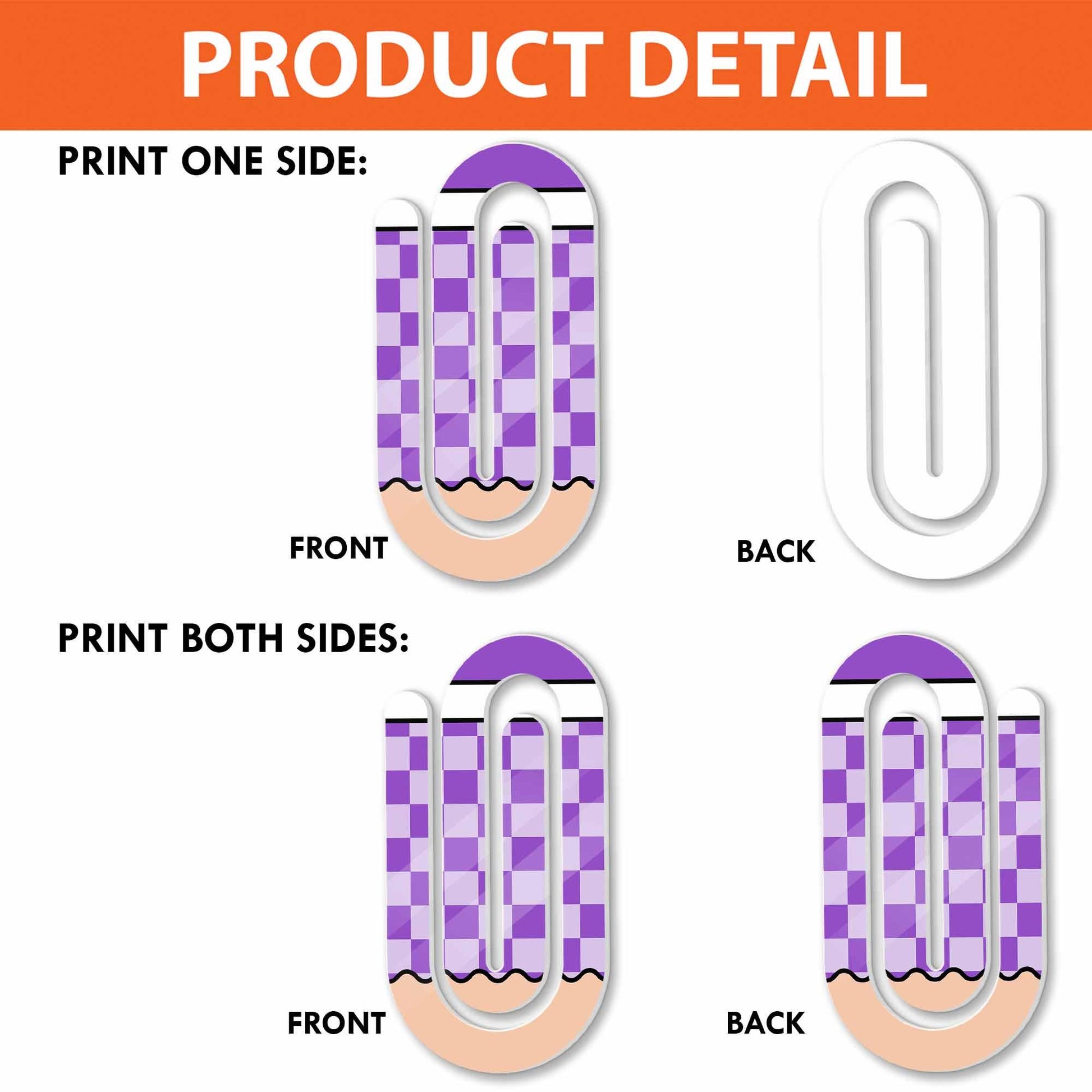 Personalized Paper Clip Bookmarks, Custom Name Page Markers, Cute Checkered Stationery, Fun Office Gift, Back to School Supplies