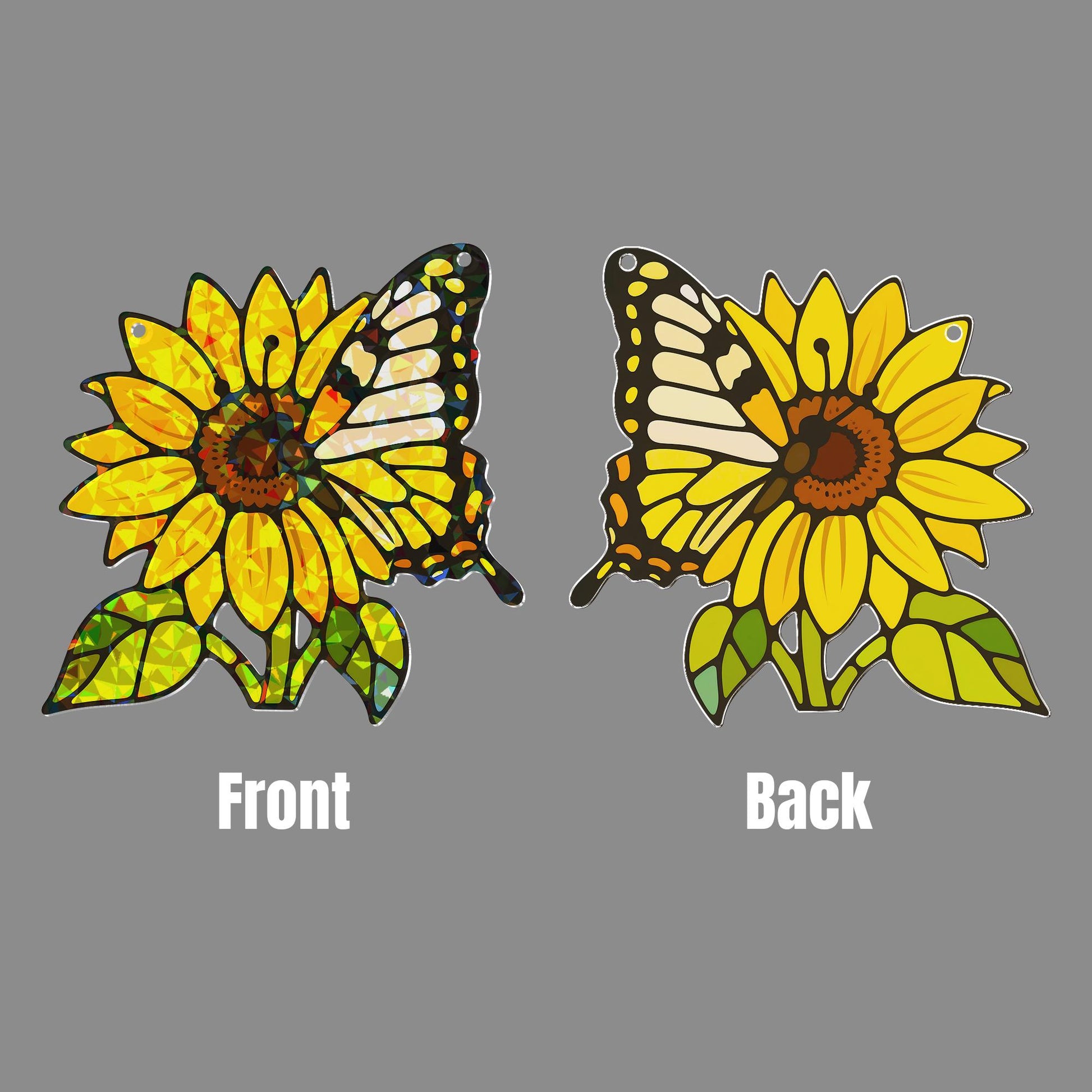 Sunflower & Monarch Butterfly Acrylic Window Hanging Ornament, Vibrant Floral Insect Decor Gift Idea, Sunflower Lover, Garden Gift