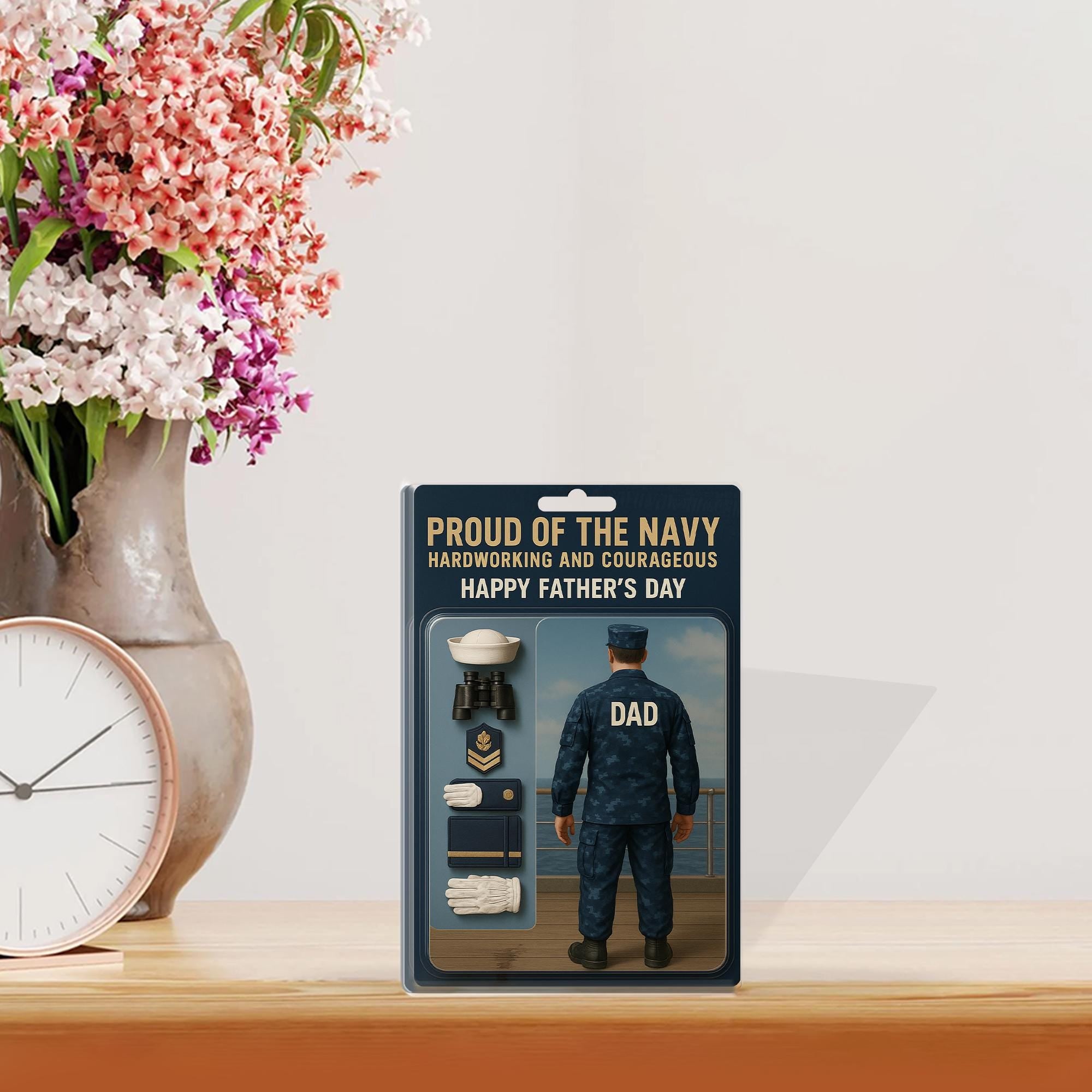 Custom Navy Dad Acrylic Block | Military Father’s Day Gift | Proud Navy Veteran Keepsake | Personalized Military Tribute | US Navy Dad Gift