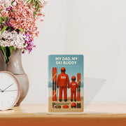 My Dad My Ski Buddy Acrylic Plaque – Personalized Father's Day Gift from Son, Custom Winter Sports Keepsake for Ski-Loving Dads