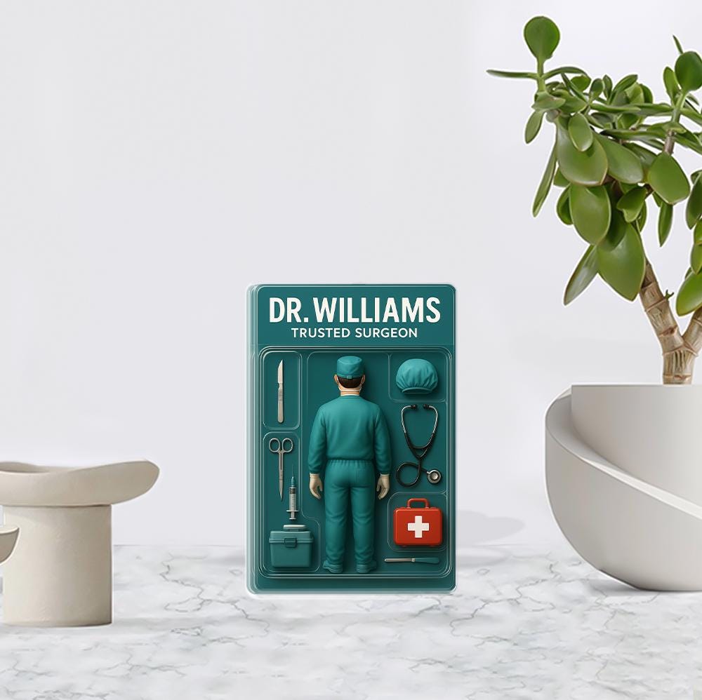 Personalized Surgeon Acrylic Plaque – Custom Father's Day Gift for Doctor Dad, Unique Desk Decor for Medical Professionals