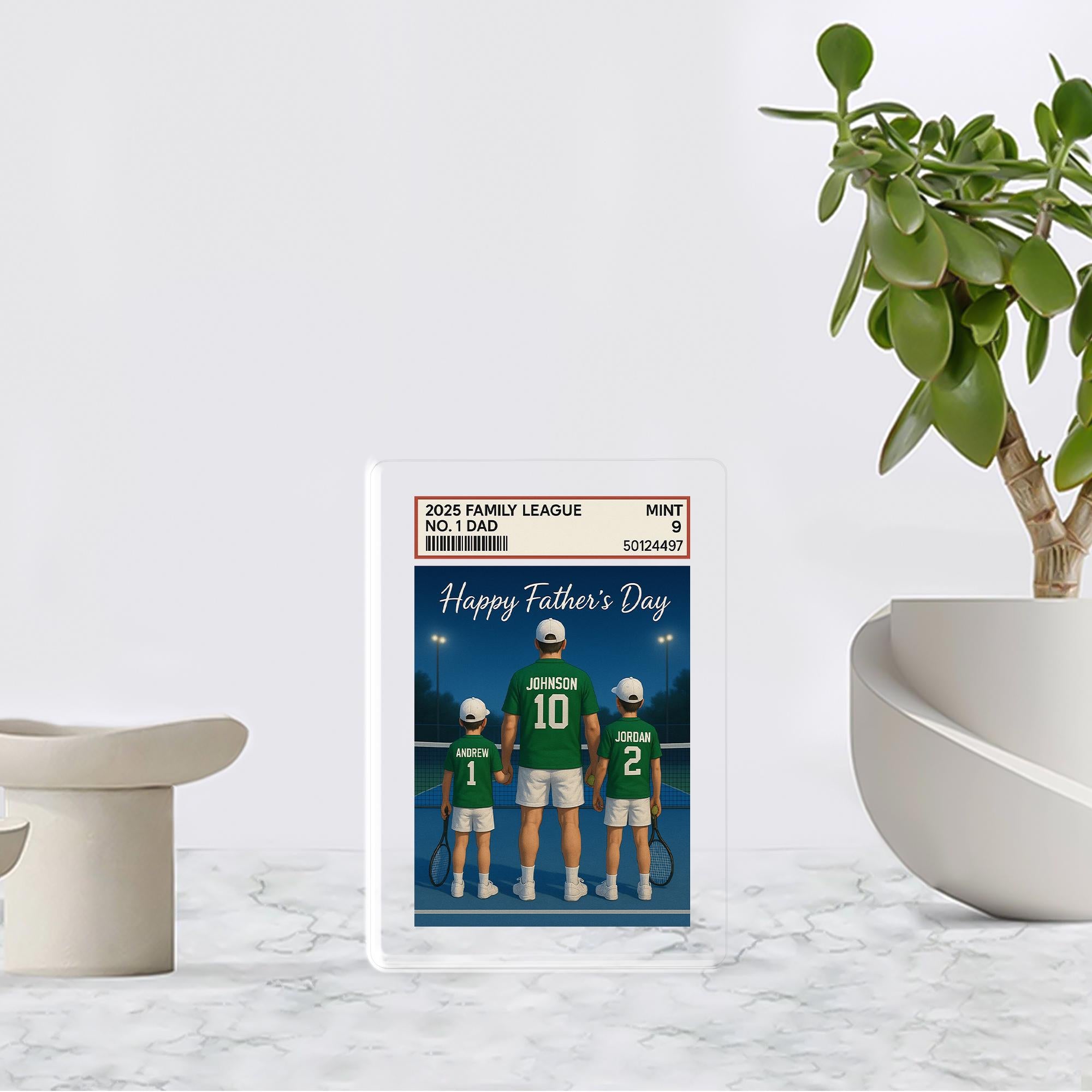 Custom Tennis Dad Acrylic Block | Personalized Father’s Day Gift from Kids | Sports Themed Family Keepsake | Tennis Player Dad Decor
