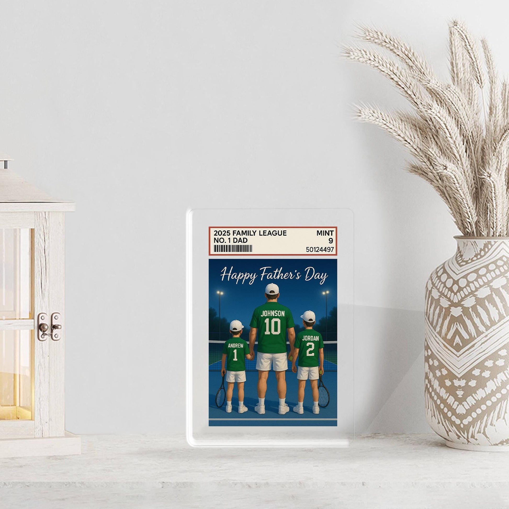 Custom Tennis Dad Acrylic Block | Personalized Father’s Day Gift from Kids | Sports Themed Family Keepsake | Tennis Player Dad Decor