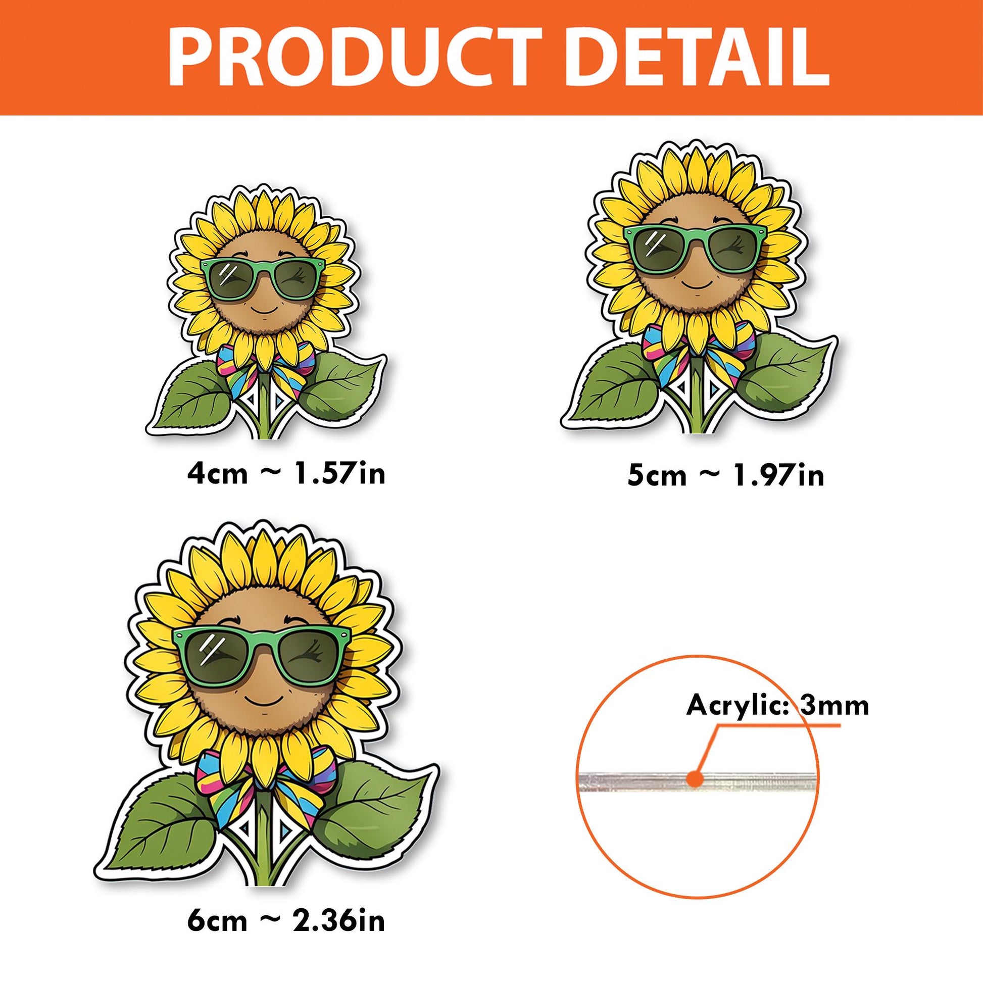 Sunflower Badge Reel with Sunglasses | Cute Nurse ID Holder | Retractable Flower Clip for RN, LPN, Teacher, Office Staff | Summer Badge Reel