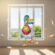 LGBT Flag Mallard Duck Acrylic Decor, Rainbow Window Decor, Pride Duck Ornament, Holographic Bird Art, LGBTQ Gift Idea, Gay Decor, Gay Gift