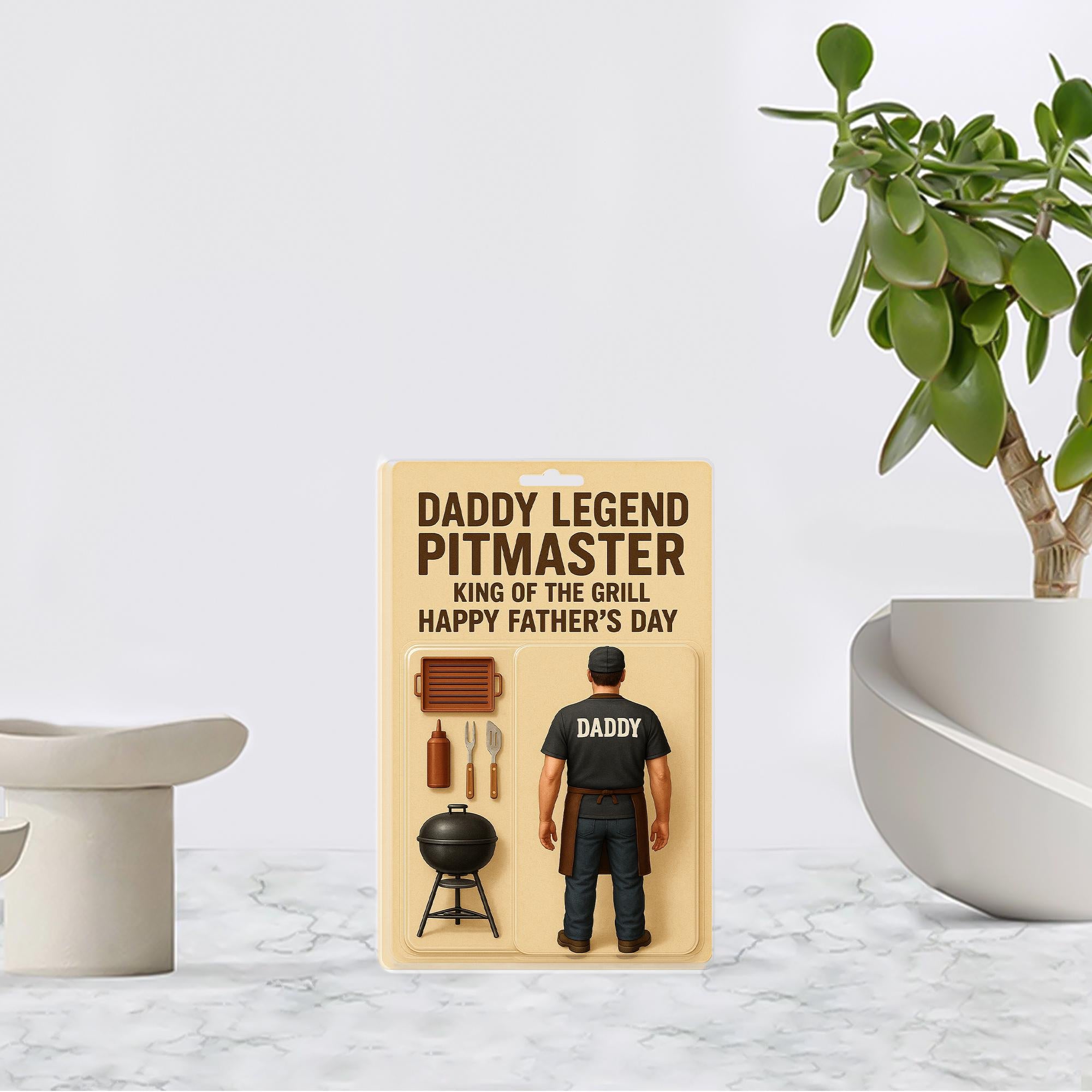 Daddy Legend Pitmaster Acrylic Block | Custom Father's Day BBQ Gift | King of the Grill Display Keepsake | Grillmaster Dad Art