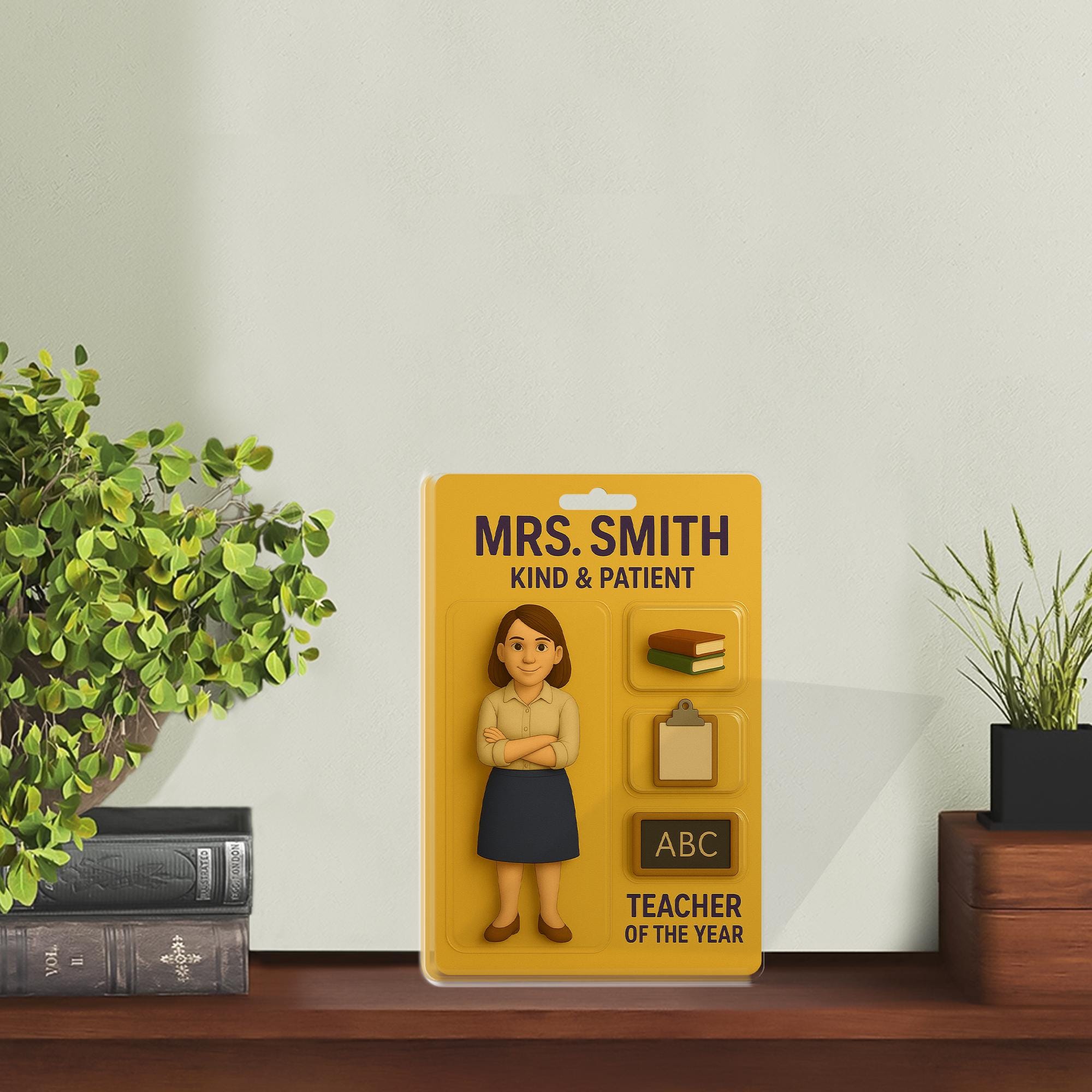 Custom Teacher Acrylic Block | Personalized Portrait Gift | End of Year Teacher Appreciation | Cute Desk Display Keepsake