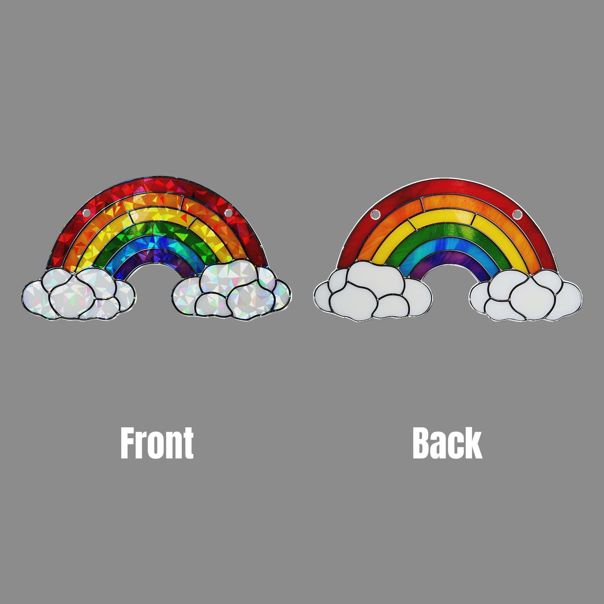 Rainbow Acrylic Window Hanging – Pride LGBTQ+ Sun Catcher with Clouds, Colorful Rainbow Window Decor for LGBT Home or Gift Idea