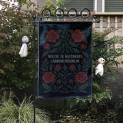 Nolite Te Bastardes Carborundorum Garden Flag – Handmaid’s Tale Quote Banner, Feminist Dark Floral Yard Decor, Empowerment Gift