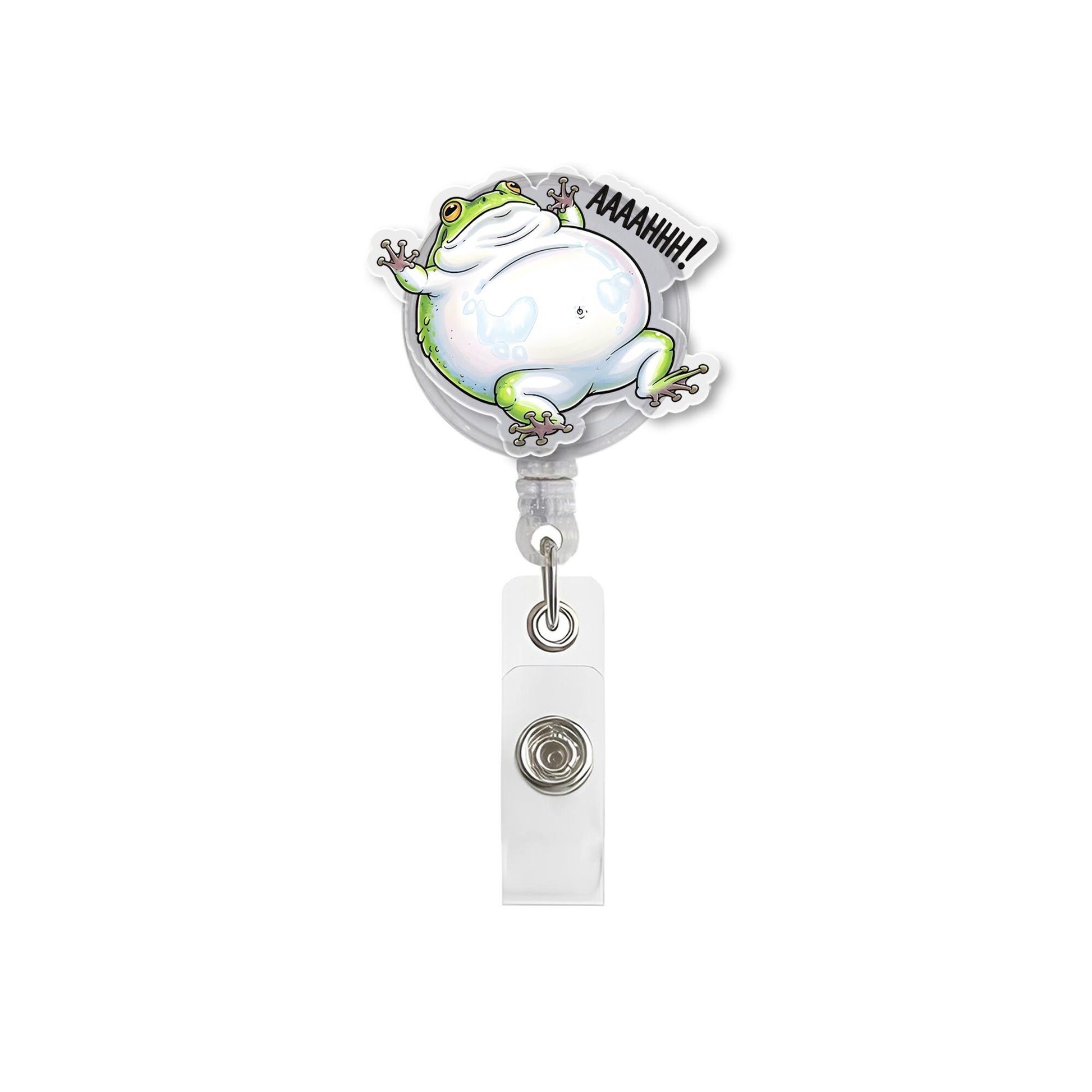 Funny Rainfrog Badge Reel, Screaming Frog ID Clip, Cute Nurse Badge, Quirky Office Gift, Animal Badge Holder, Frog Lover Accessory