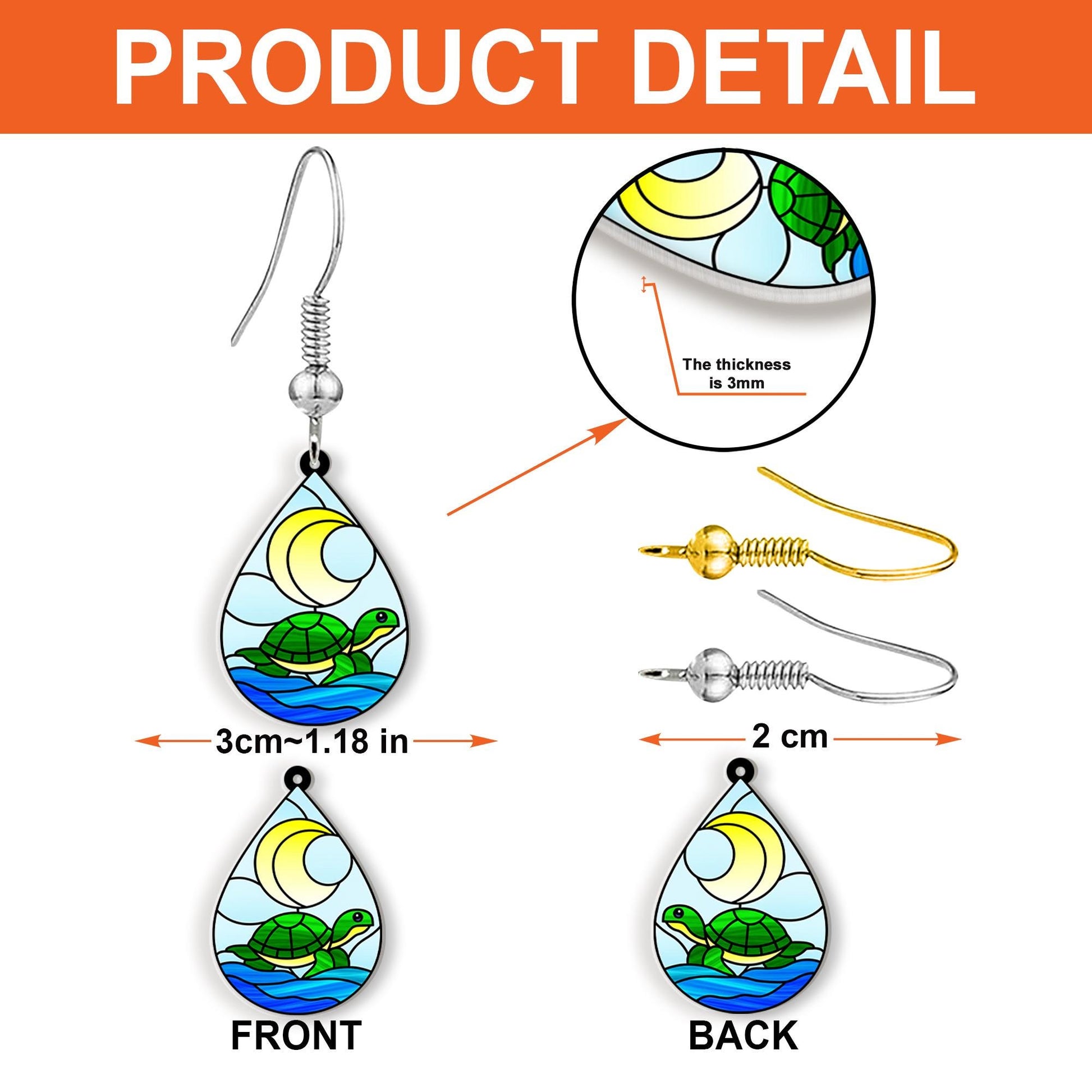 Sea Turtle Teardrop Earrings | Ocean Jewelry | Beach Lover Summer Gift | Coastal Nature Animal Accessory gift for turtle lover