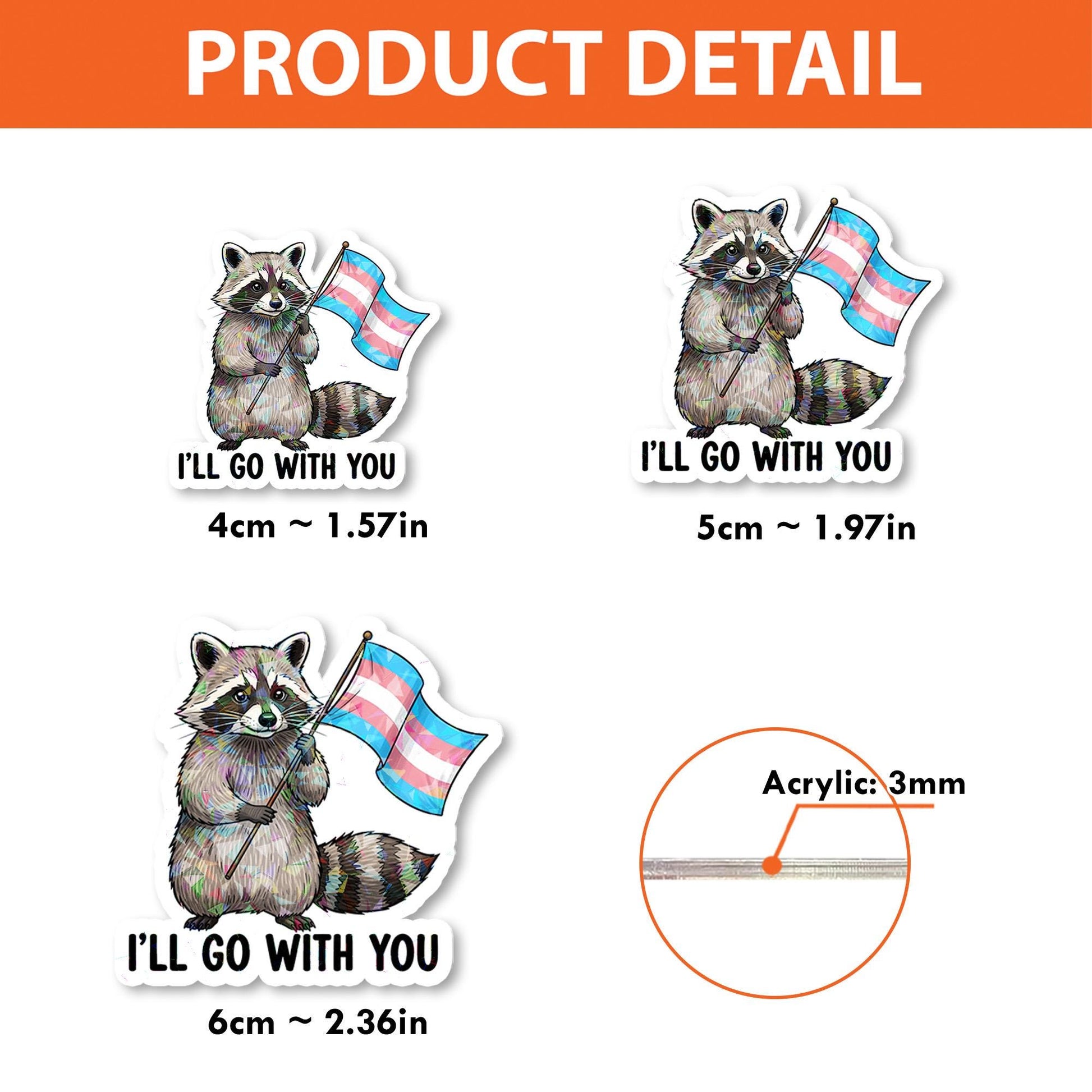 Trans Ally Raccoon Badge Reel | I’ll Go With You LGBTQ+ ID Holder | Cute Pride Nurse Clip | Inclusive Supportive Accessory