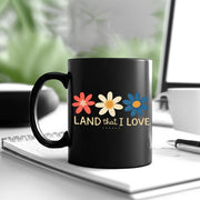 Land That I Love Patriotic Mug – Red White Blue Floral Coffee Cup, 4th of July USA Gift, Country Summer Office Mug