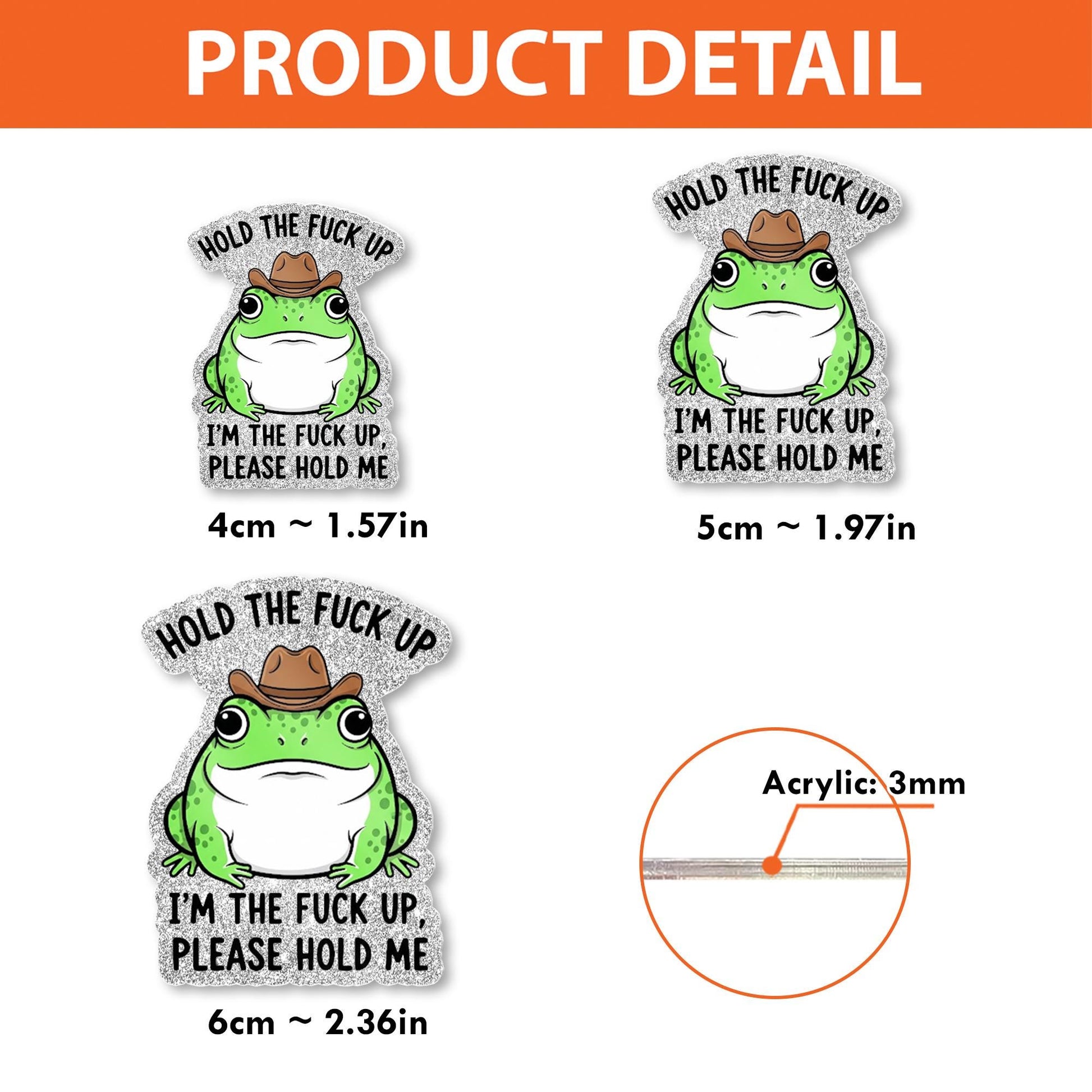 Funny Frog Faux Glitter Reel, Cowgirl Frog ID Holder, Sarcastic Work Gift, Swear Word Badge Clip, Nurse Badge,Cute Office Accessory,Funny