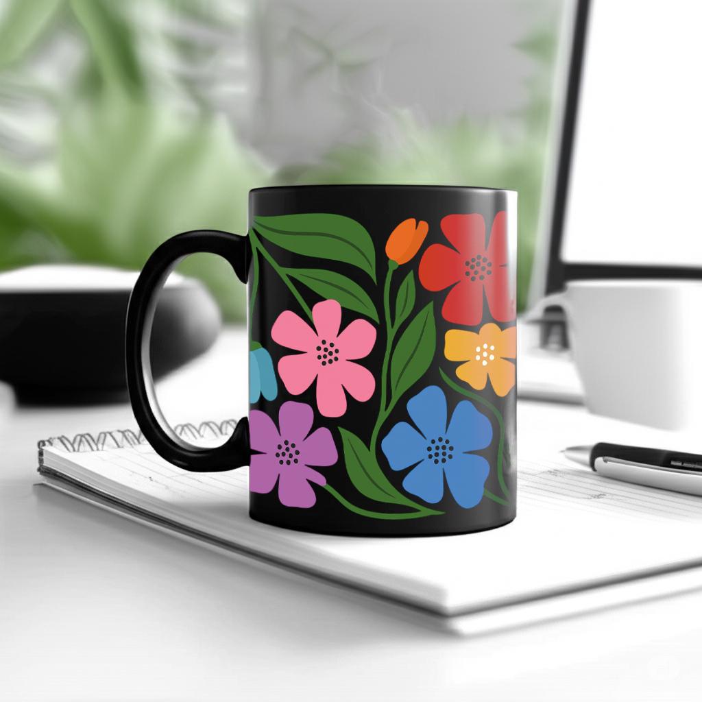 LGBT Resist Floral Mug – Rainbow Pride Coffee Cup – Colorful Protest Art Gift for Activists, Allies, Feminists & Queer Supporters