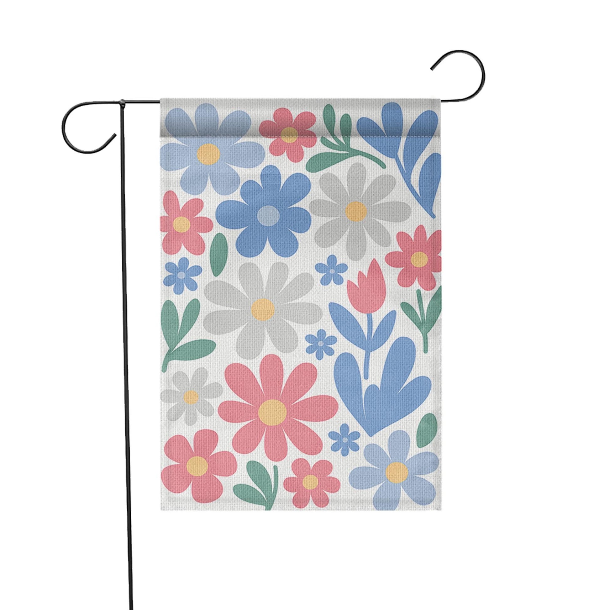 Pastel Floral Garden Flag – Cute Spring Yard Decor with Colorful Flowers, Outdoor Flag for Garden, Porch or Patio Decoration