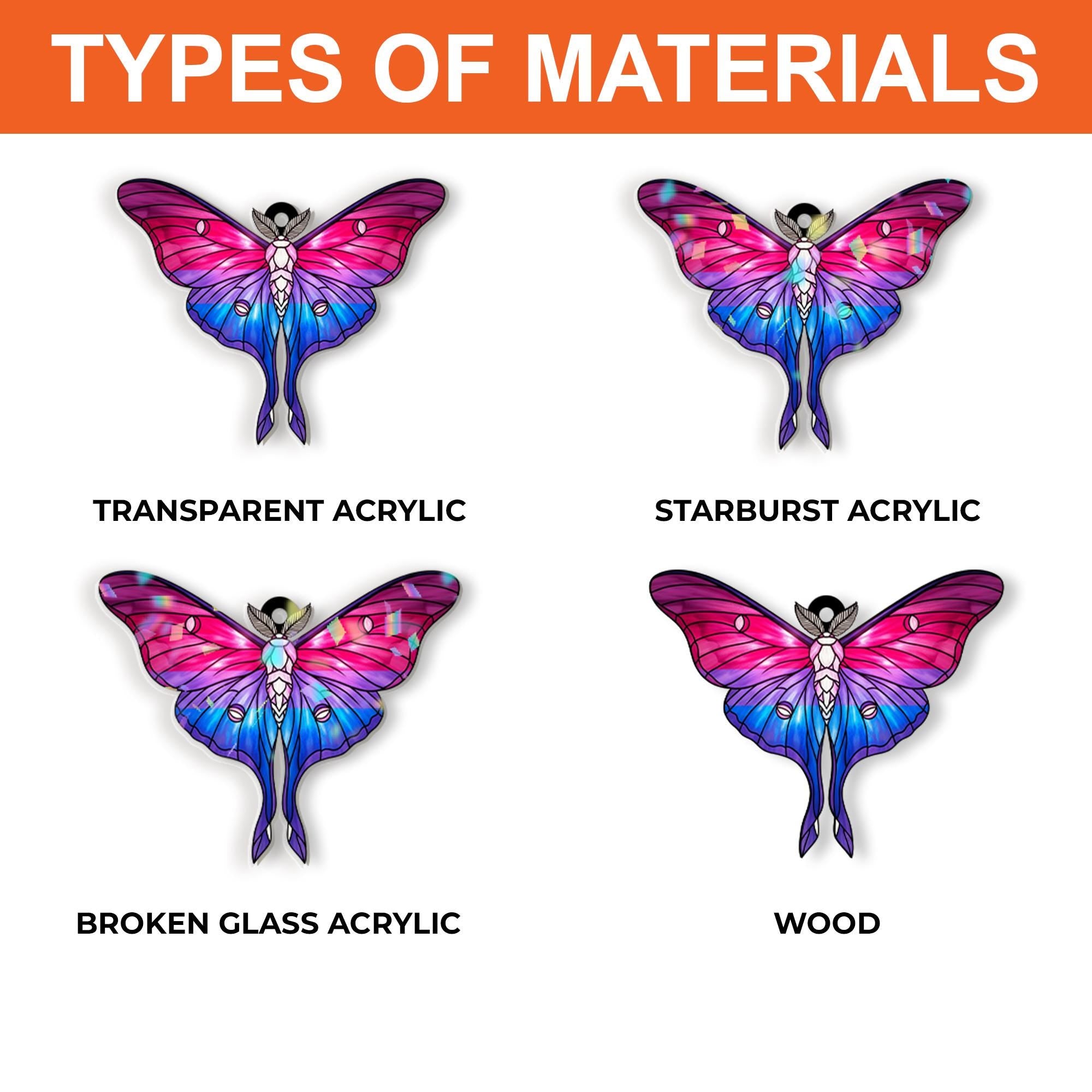 Bisexual Pride Moth Earrings – Holographic Pink Purple Blue Butterfly Jewelry – Cute LGBTQ+ Statement Gift